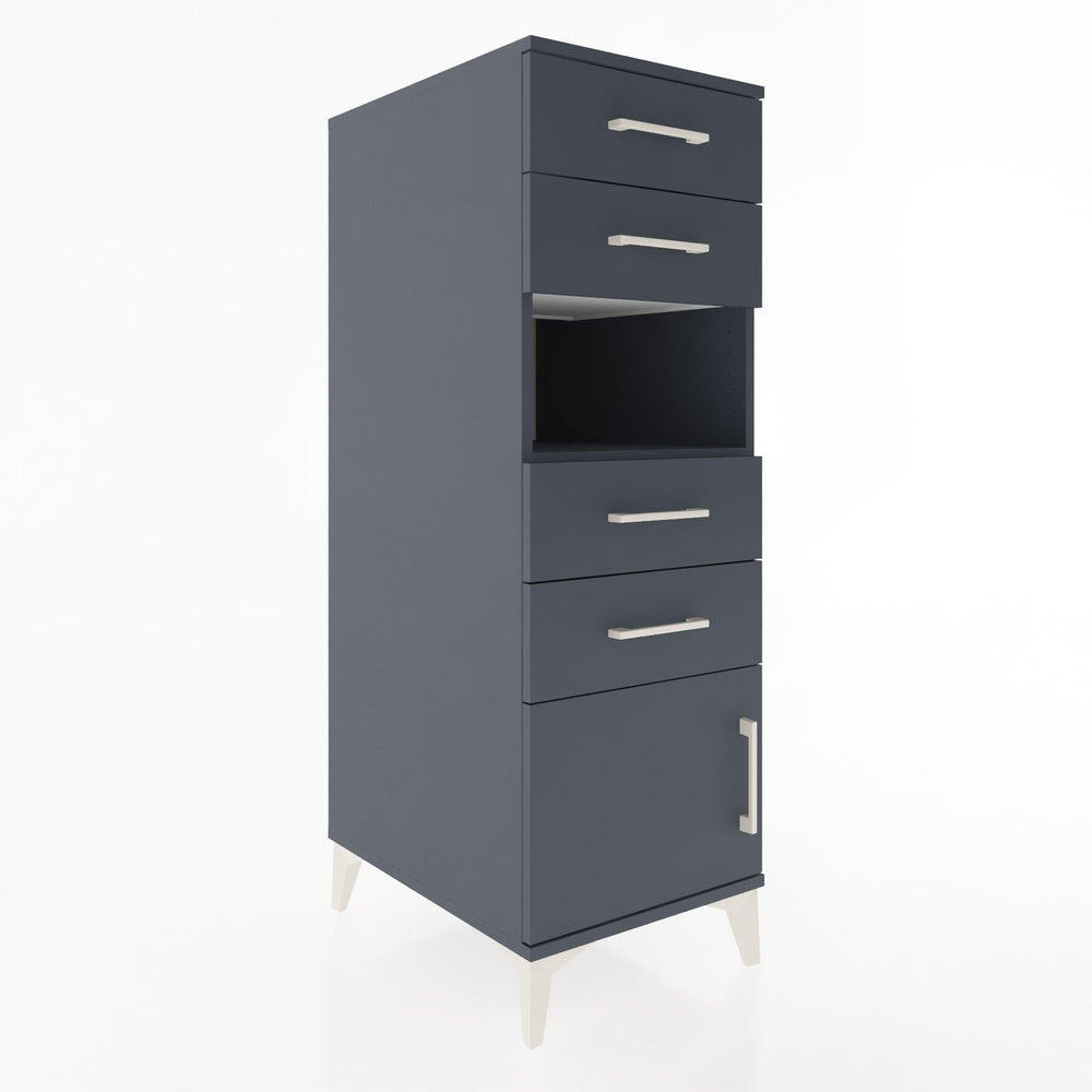 Woodntry Modüler Dolap Antrasit 44x30x122 cm Fonksiyonel F7-2