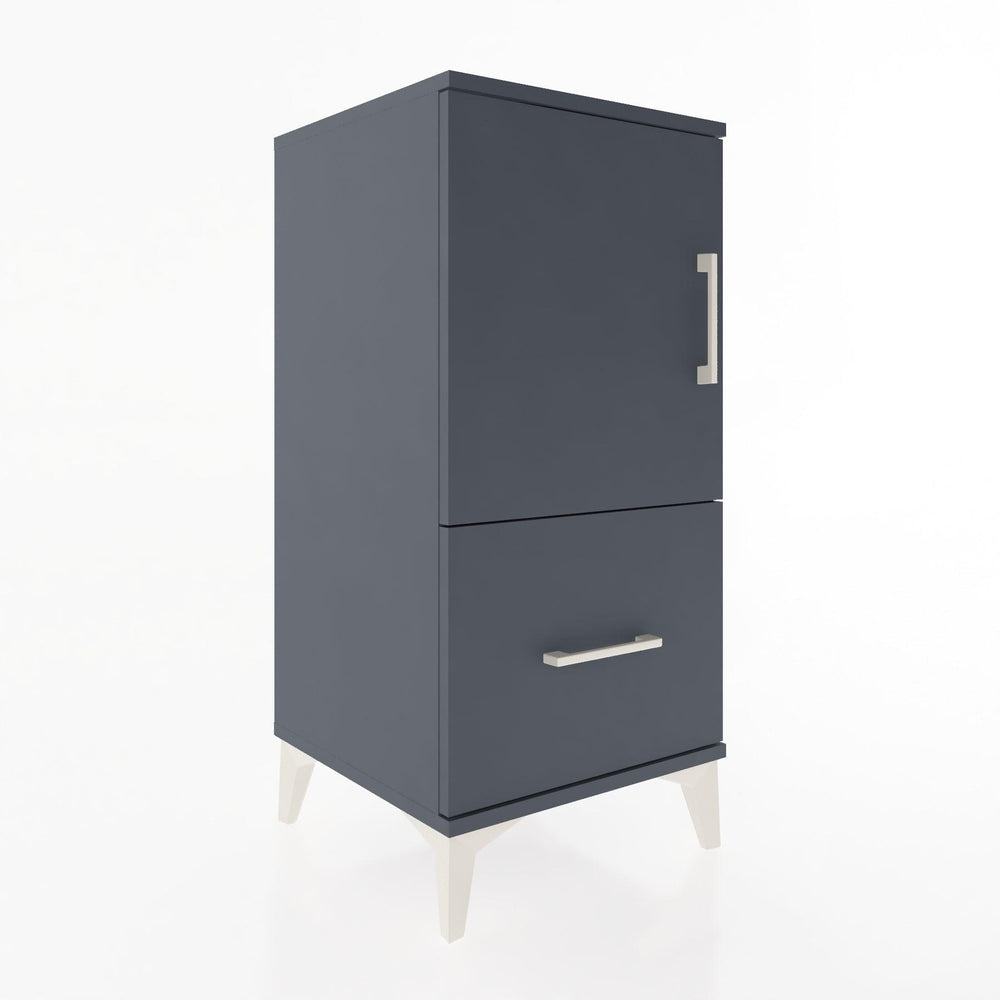 Woodntry Modular Nightstand Anthracite 44x44x84 cm with Cover and Drawer KC29-2