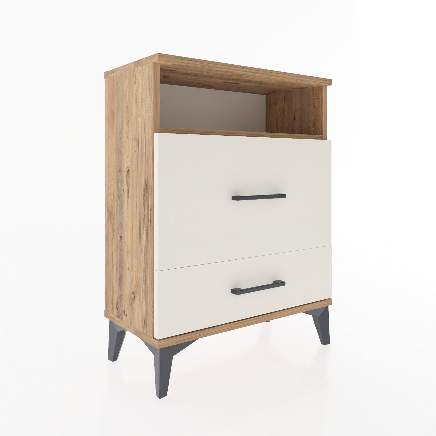 Woodntry Modular Nightstand Pine 60x30x68 cm with Drawers and Shelves CR7-3
