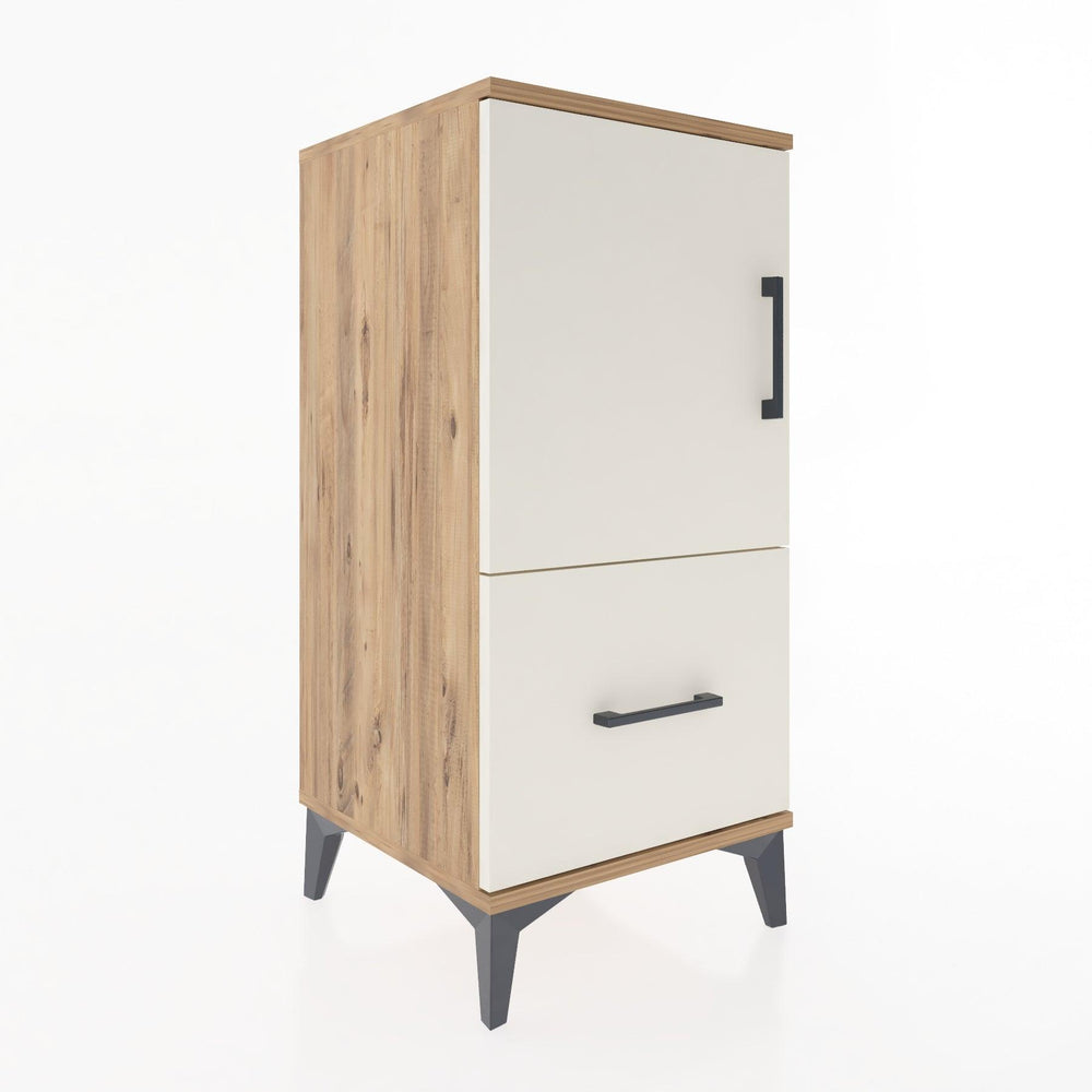 Woodntry Modular Nightstand Pine 44x44x84 cm with Cover and Drawer KC29-3