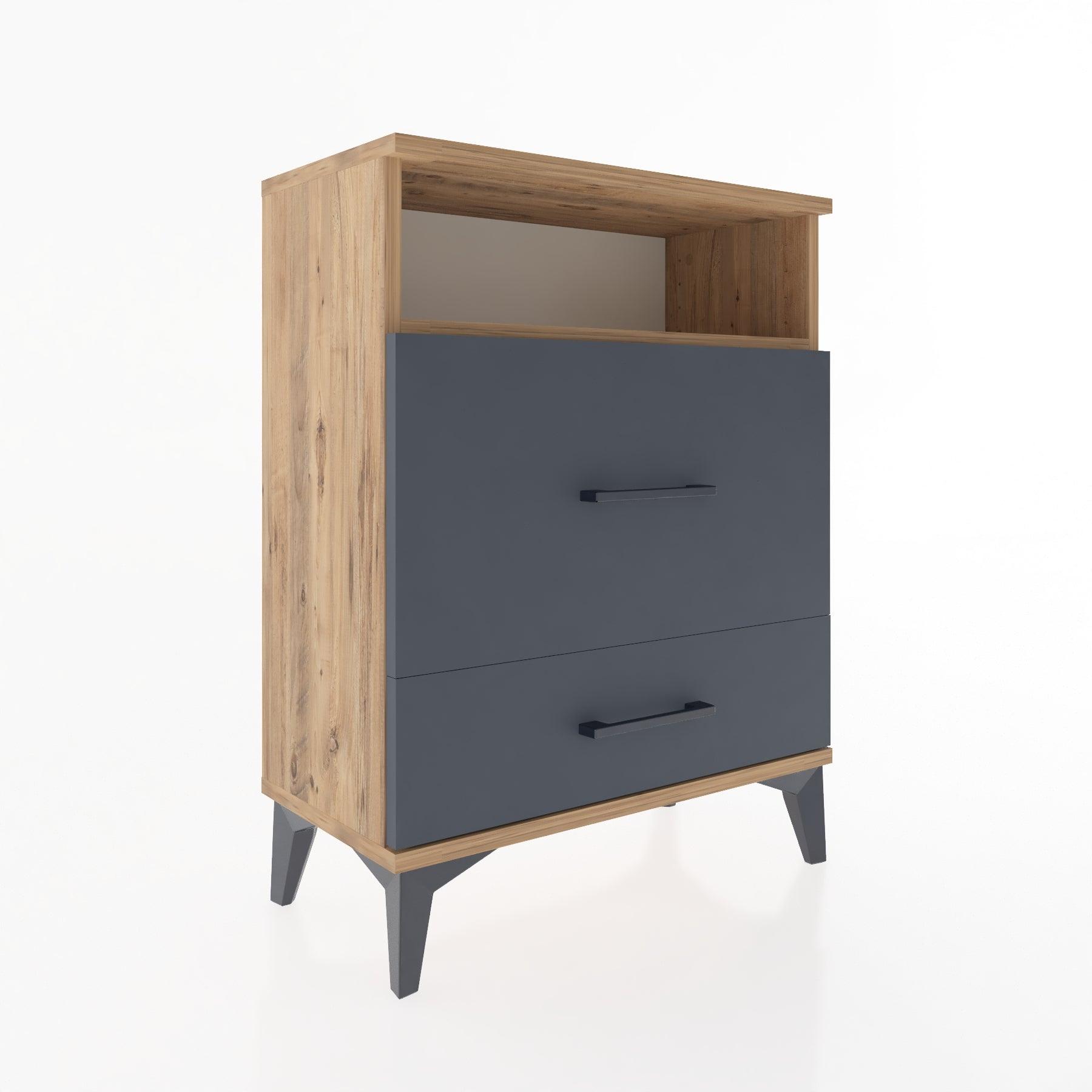 Woodntry Modular Nightstand Pine 60x30x68 cm with Drawers and Shelves CR7-3