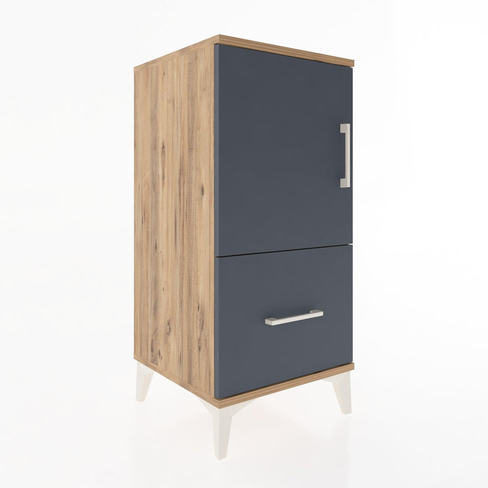 Woodntry Modular Nightstand Pine 44x44x84 cm with Cover and Drawer KC29-3