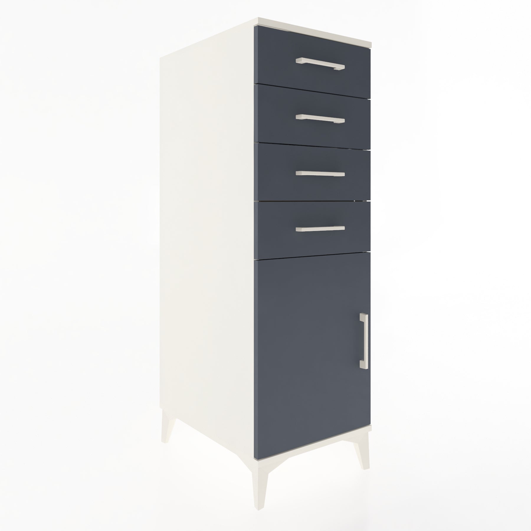 Woodntry Modular Cabinet Anthracite 44x59x122 cm with Doors and Drawers KC58-2
