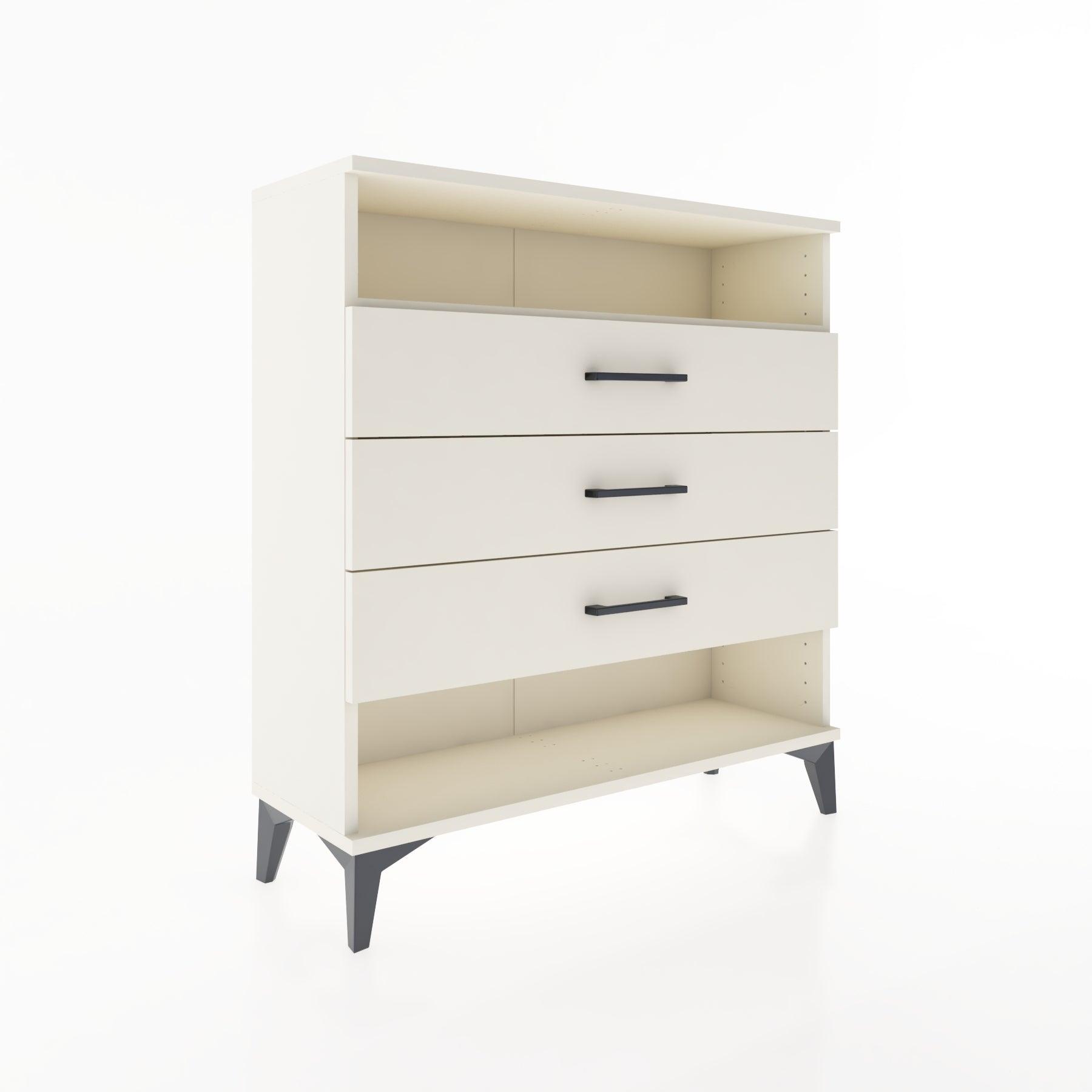 Woodntry Modular Dresser Moonstone 88x30x84 cm with Drawers and Shelves CR8-1