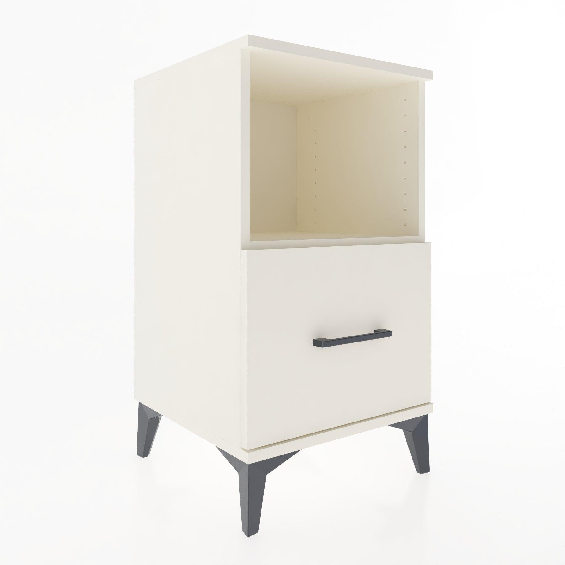 Woodntry Modular Nightstand Moonstone 44x44x68 cm with Drawer and Shelf CR8-1