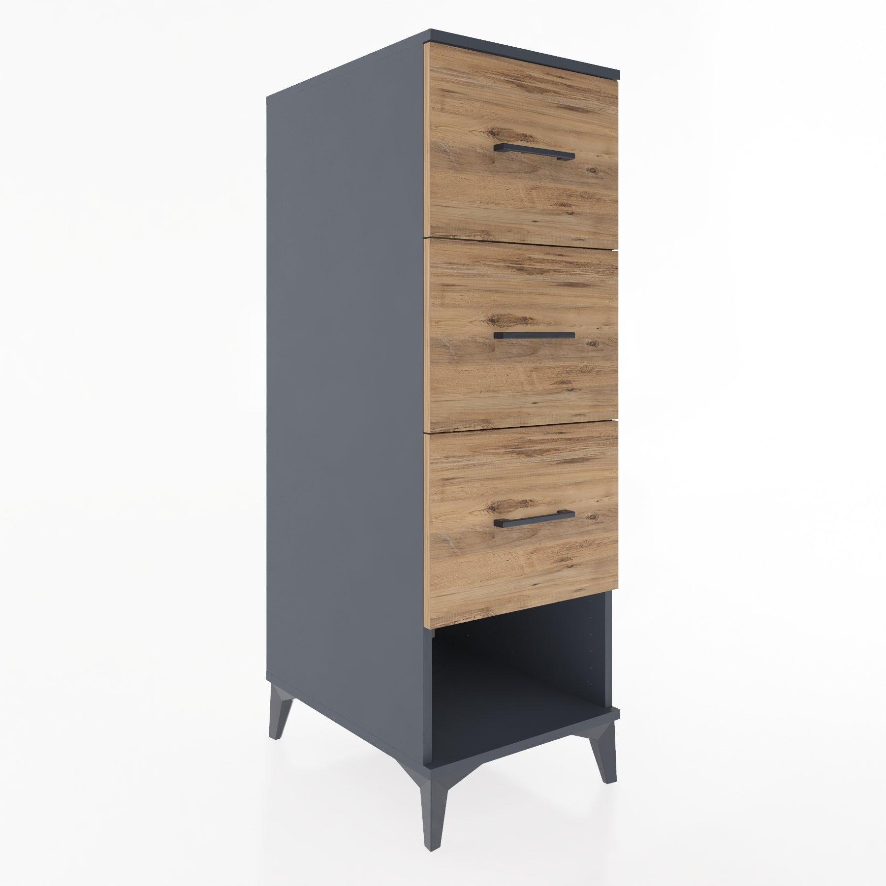 Woodntry Modular Cabinet Anthracite 44x30x122 cm with Drawers and Shelves CR108-2