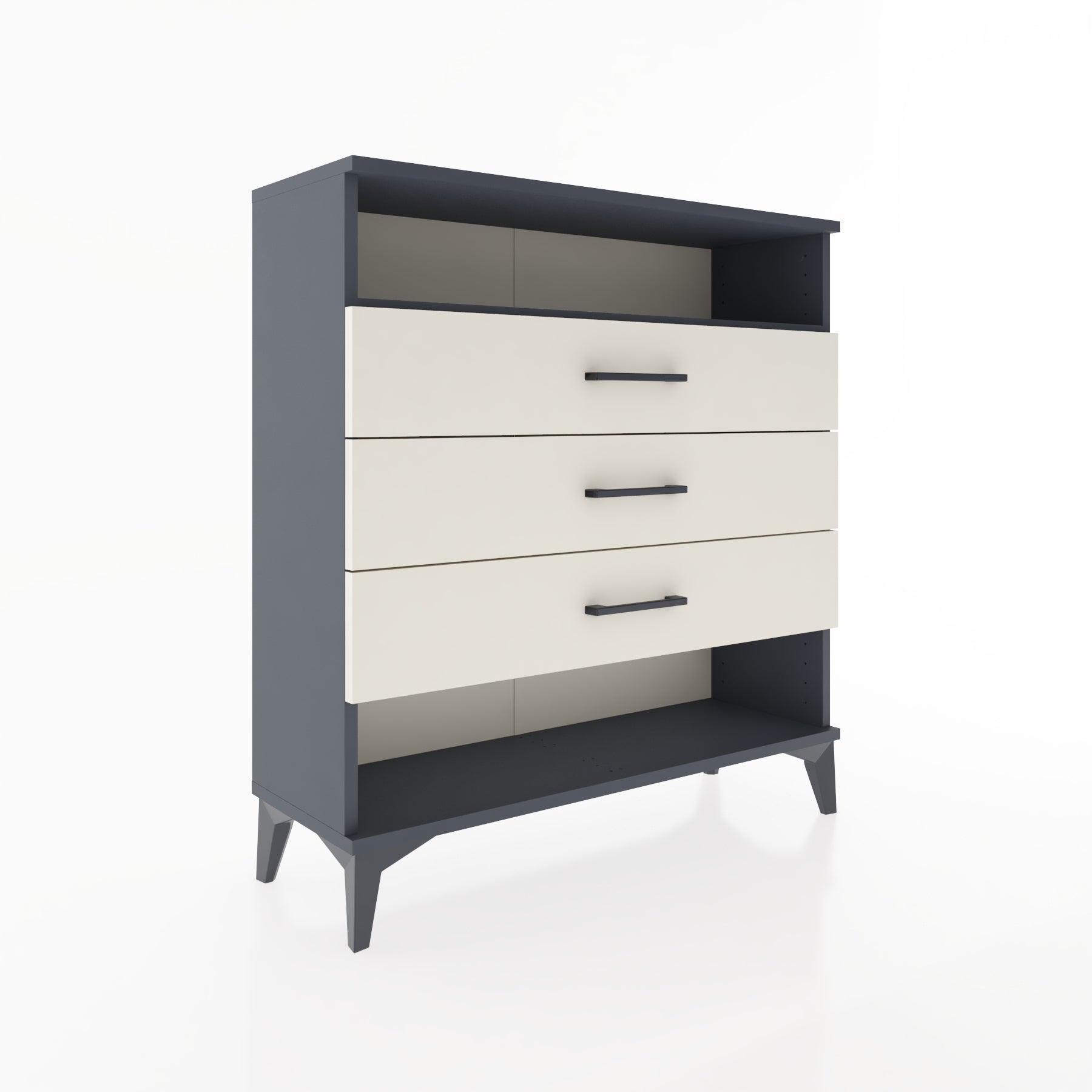 Woodntry Modular Dresser Anthracite 88x30x84 cm with Drawers and Shelves CR8-2