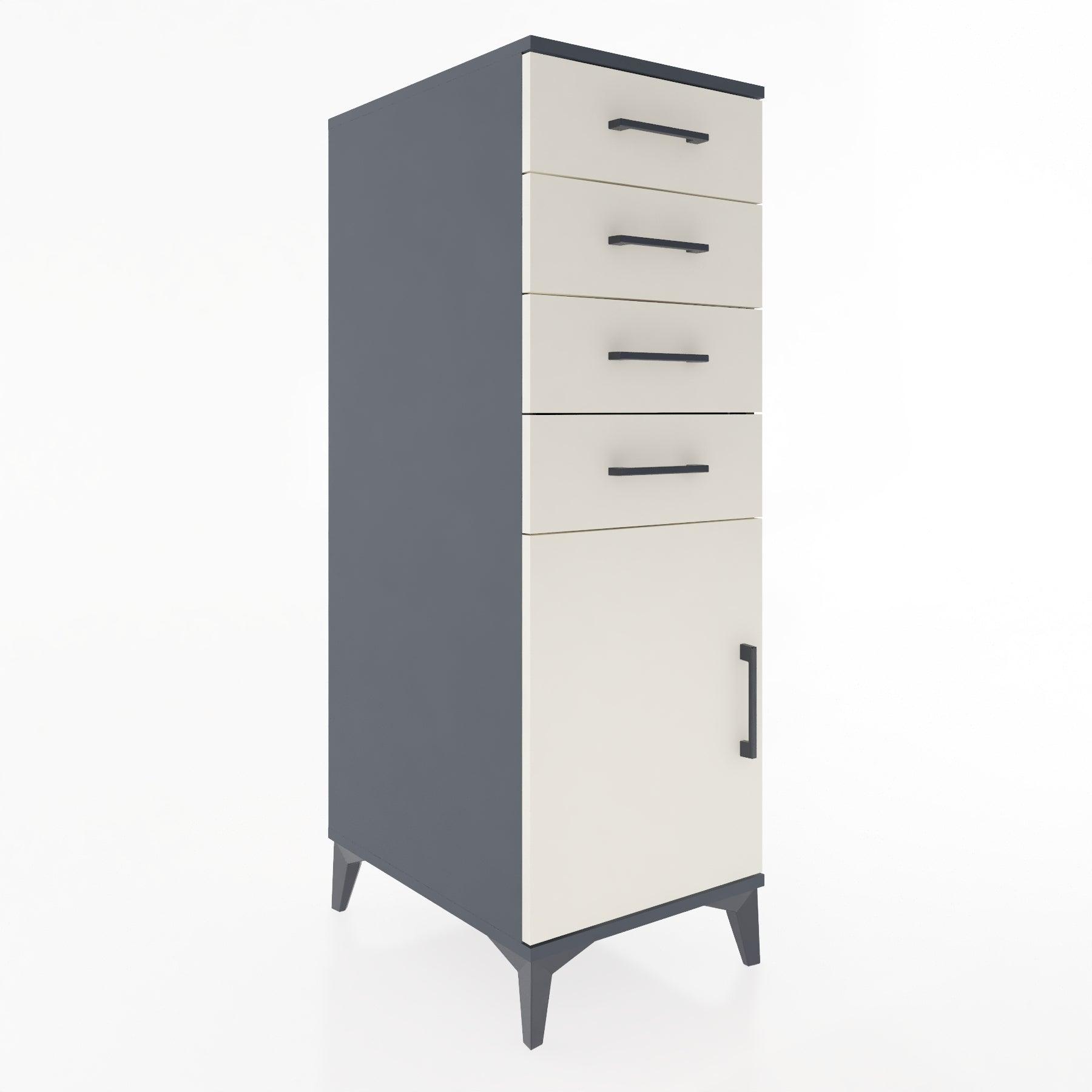 Woodntry Modular Cabinet Anthracite 44x30x122 cm with Doors and Drawers KC58-2