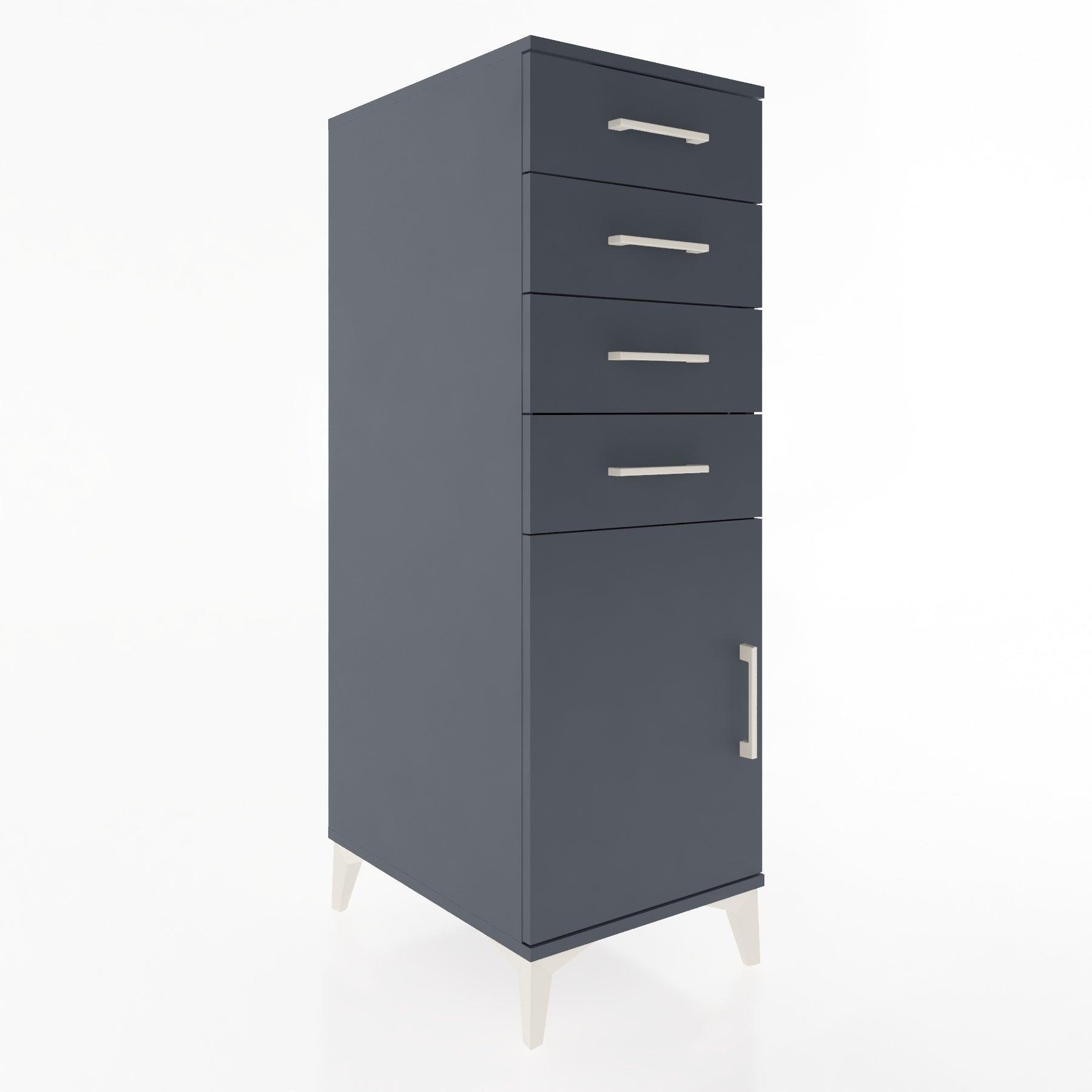 Woodntry Modular Cabinet Anthracite 44x30x122 cm with Doors and Drawers KC58-2