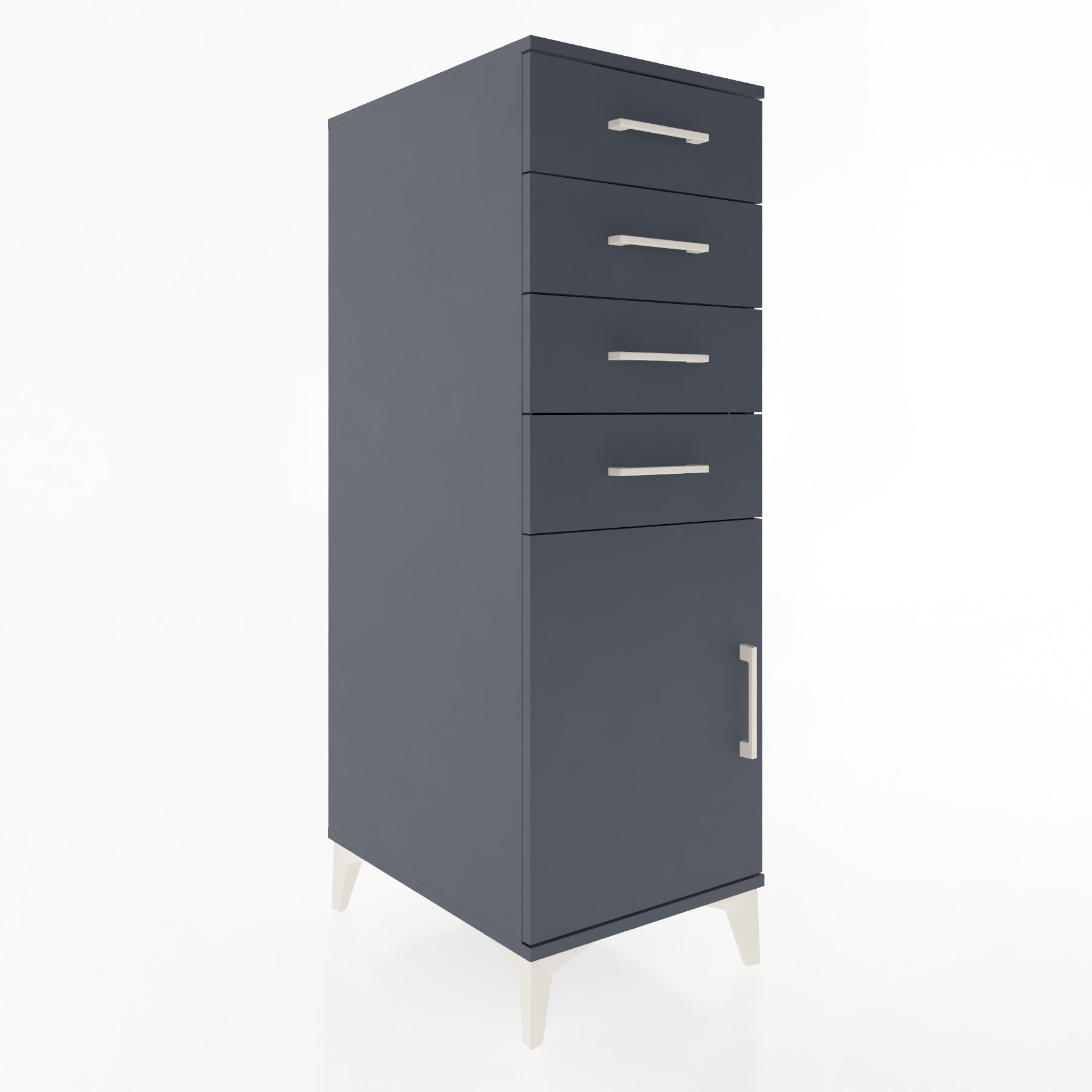 Woodntry Modular Cabinet Anthracite 44x59x122 cm with Doors and Drawers KC58-2