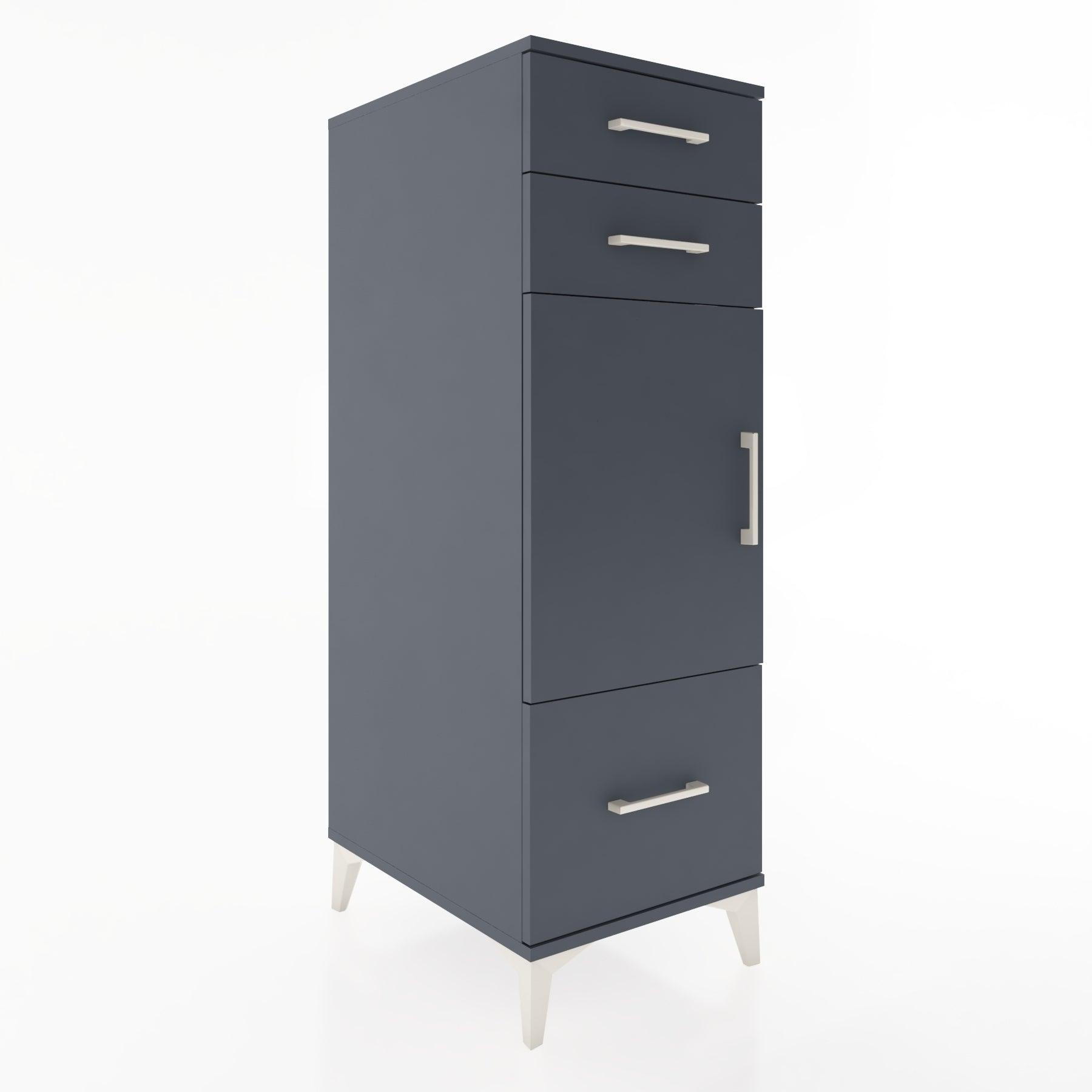 Woodntry Modular Cabinet Anthracite 44x30x122 cm with Doors and Drawers KC8-2