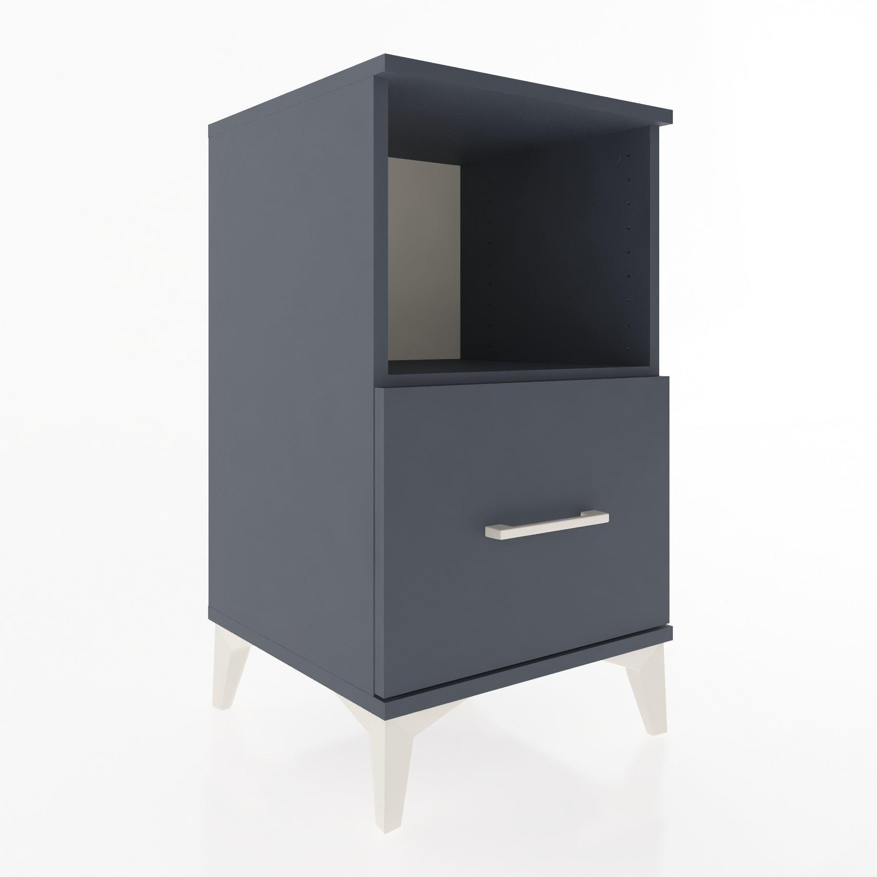 Woodntry Modular Nightstand Anthracite 44x44x68 cm with Drawers and Shelves CR8-2