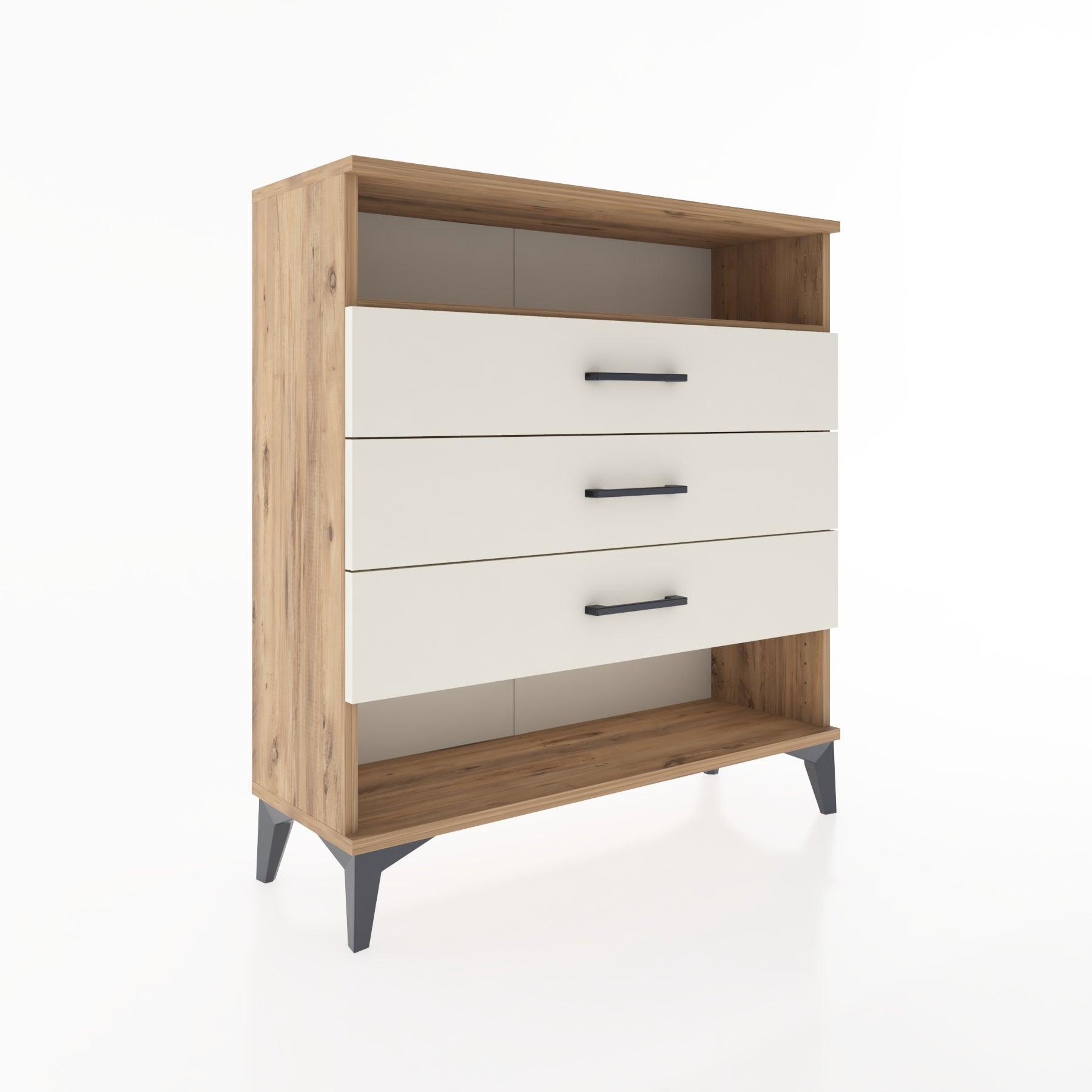 Woodntry Modular Dresser Pine 88x30x84 cm with Drawers and Shelves CR8-3