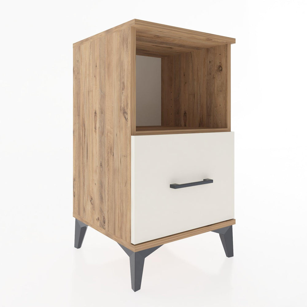 Woodntry Modular Nightstand Pine 44x44x68 cm with Drawers and Shelves CR8-3