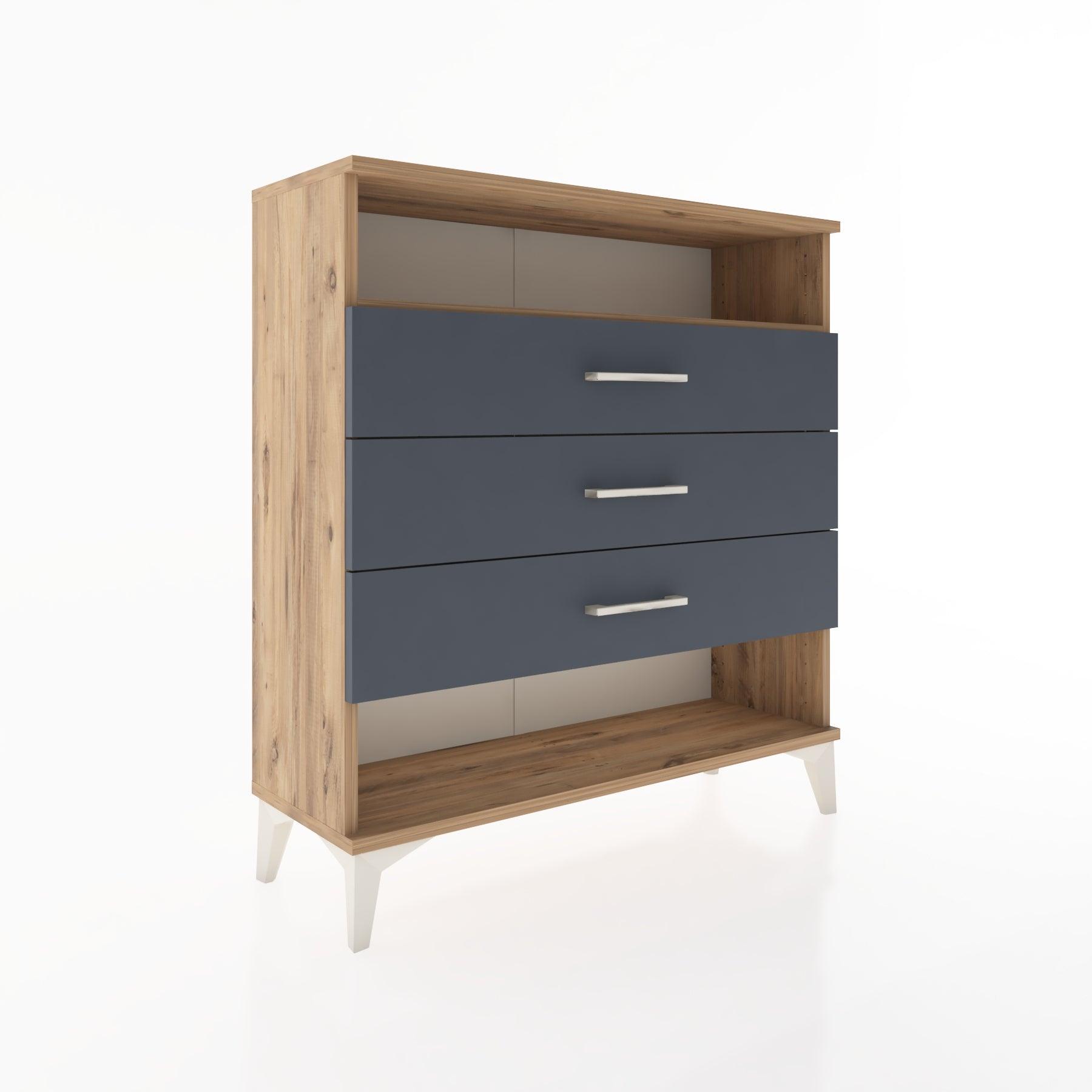 Woodntry Modular Dresser Pine 88x30x84 cm with Drawers and Shelves CR8-3