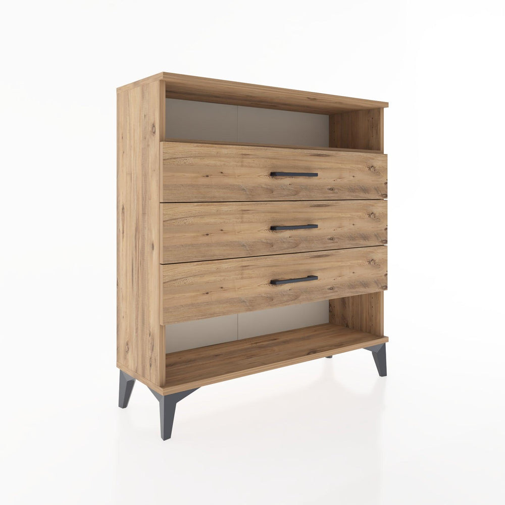 Woodntry Modüler Şifonyer Çam 88x30x84 cm Çekmeceli ve Raflı CR8-3