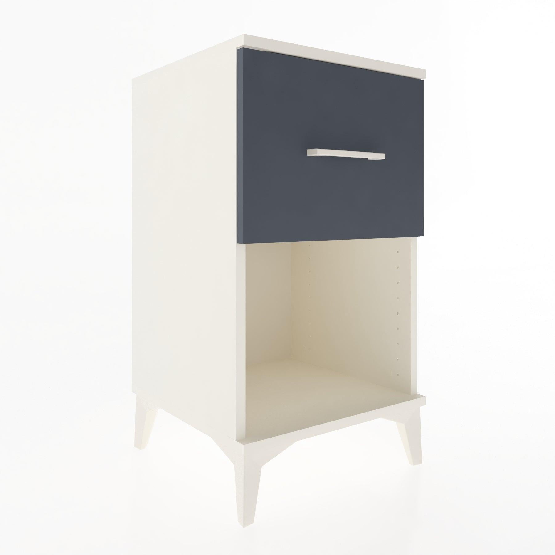 Woodntry Modular Nightstand Moonstone 44x44x68 cm with Drawer and Shelf CR9-1