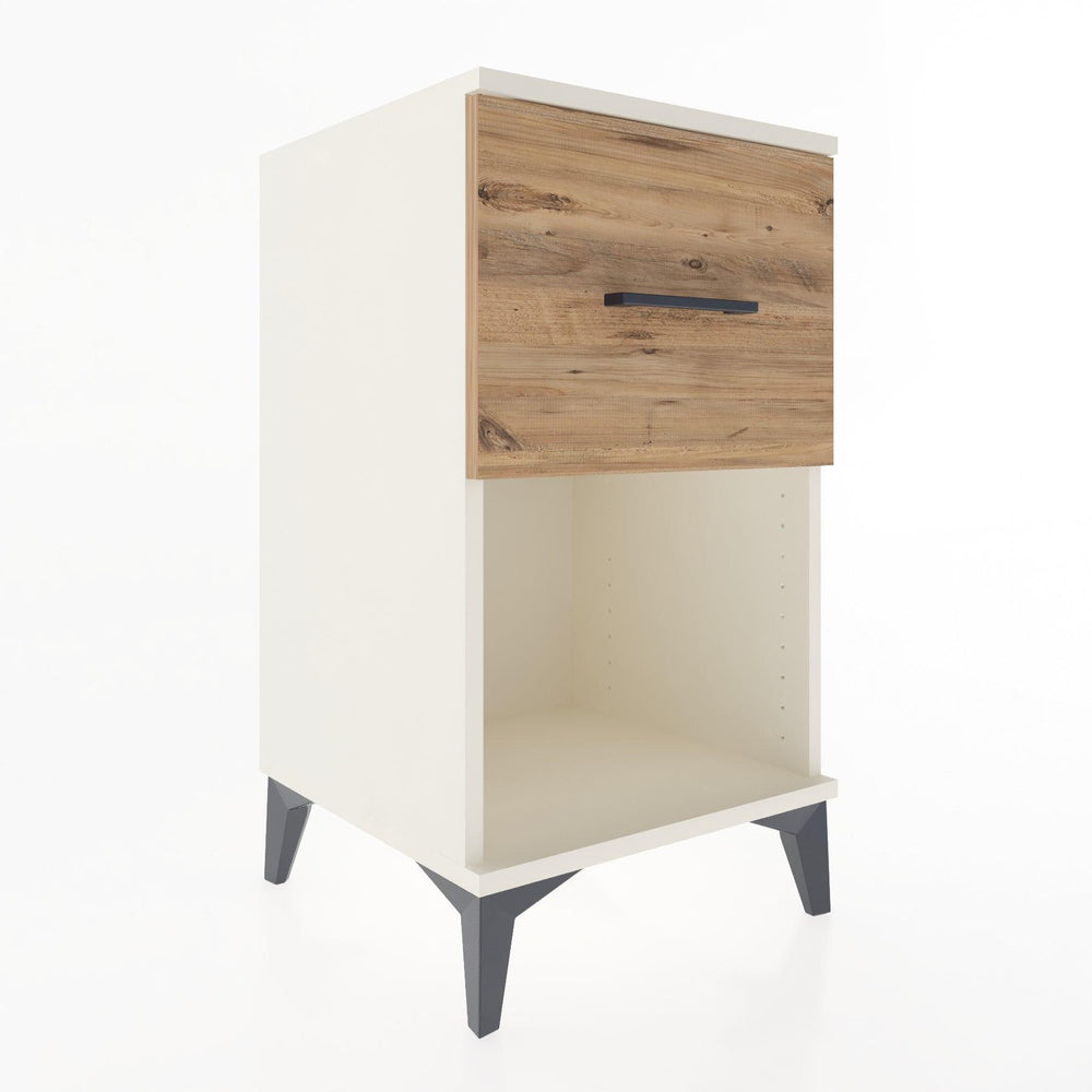 Woodntry Modular Nightstand Moonstone 44x44x68 cm with Drawer and Shelf CR9-1
