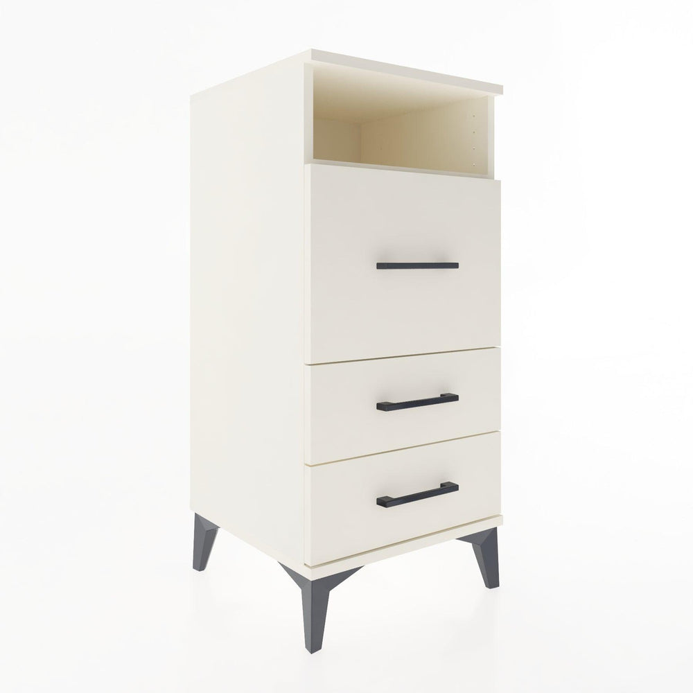 Woodntry Modular Nightstand Moonstone 44x44x84 cm with Drawer and Shelf CR9-1