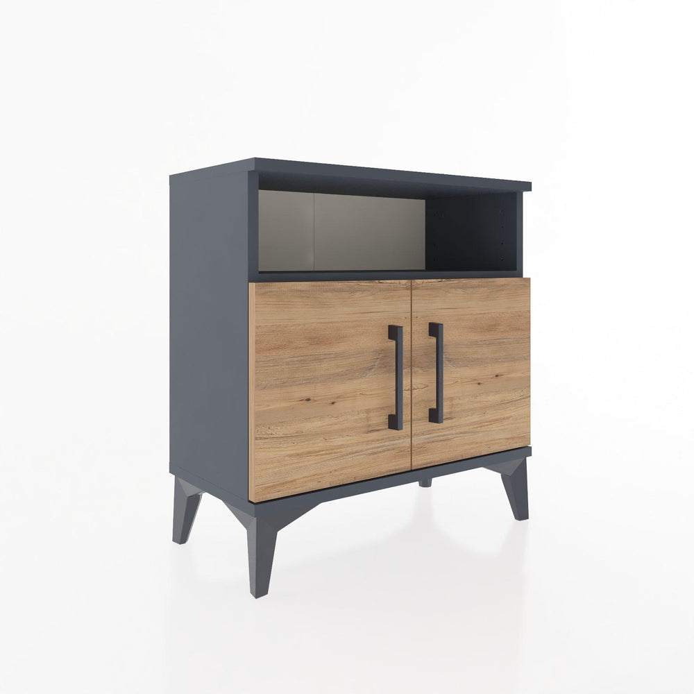 Woodntry Modüler Komodin Antrasit 60x30x52 cm Kapaklı ve Raflı KR9-2