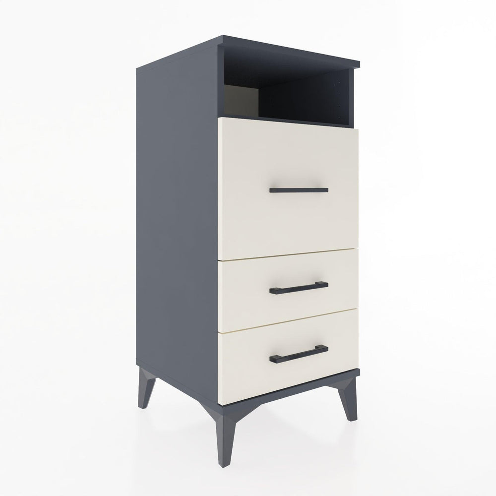 Woodntry Modular Nightstand Anthracite 44x44x84 cm with Drawers and Shelves CR9-2