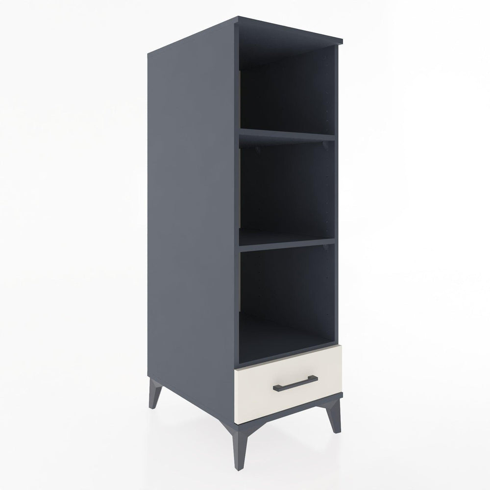 Woodntry Modüler Dolap Antrasit 44x30x122 cm Çekmeceli ve Raflı CR109-2