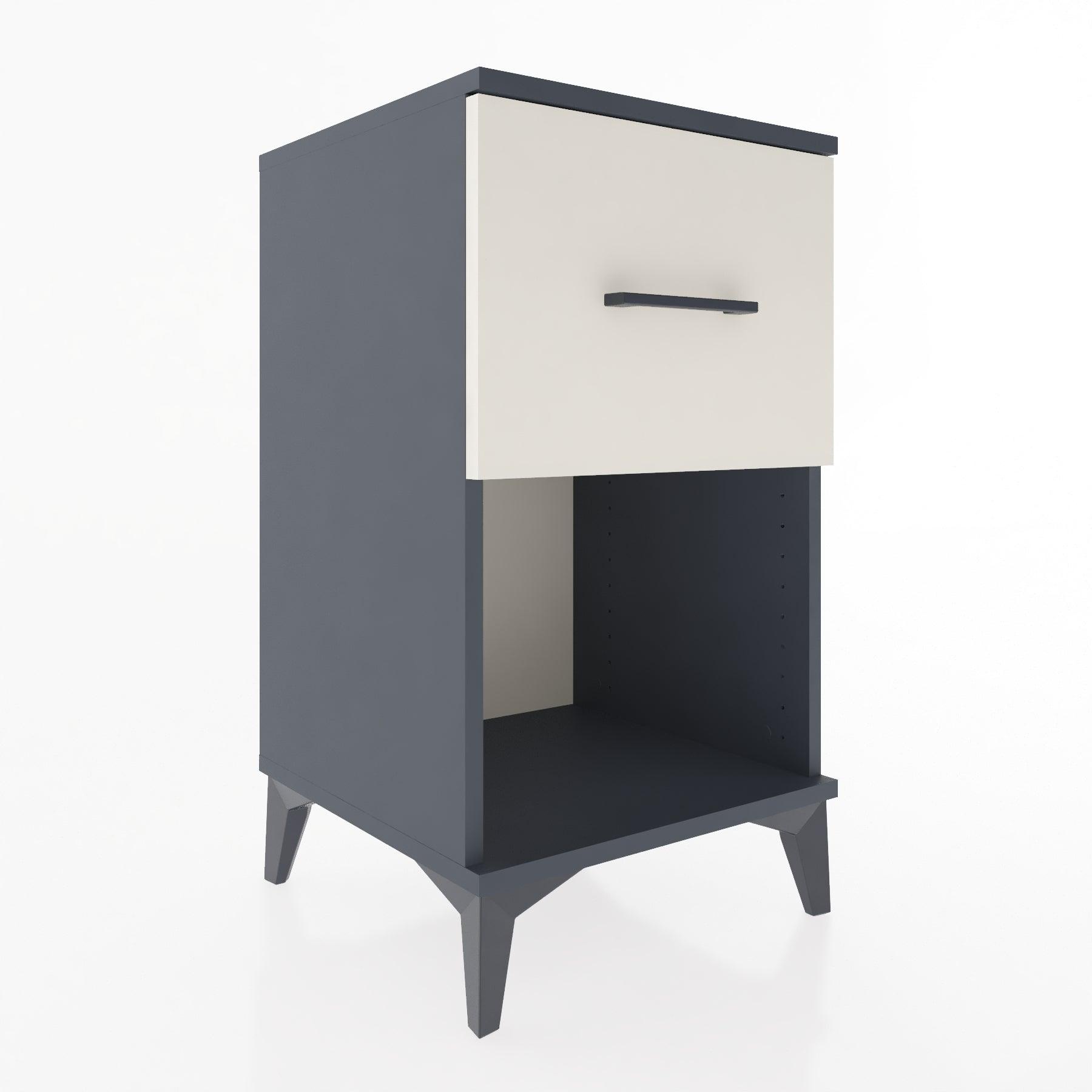 Woodntry Modular Nightstand Anthracite 44x44x68 cm with Drawers and Shelves CR9-2