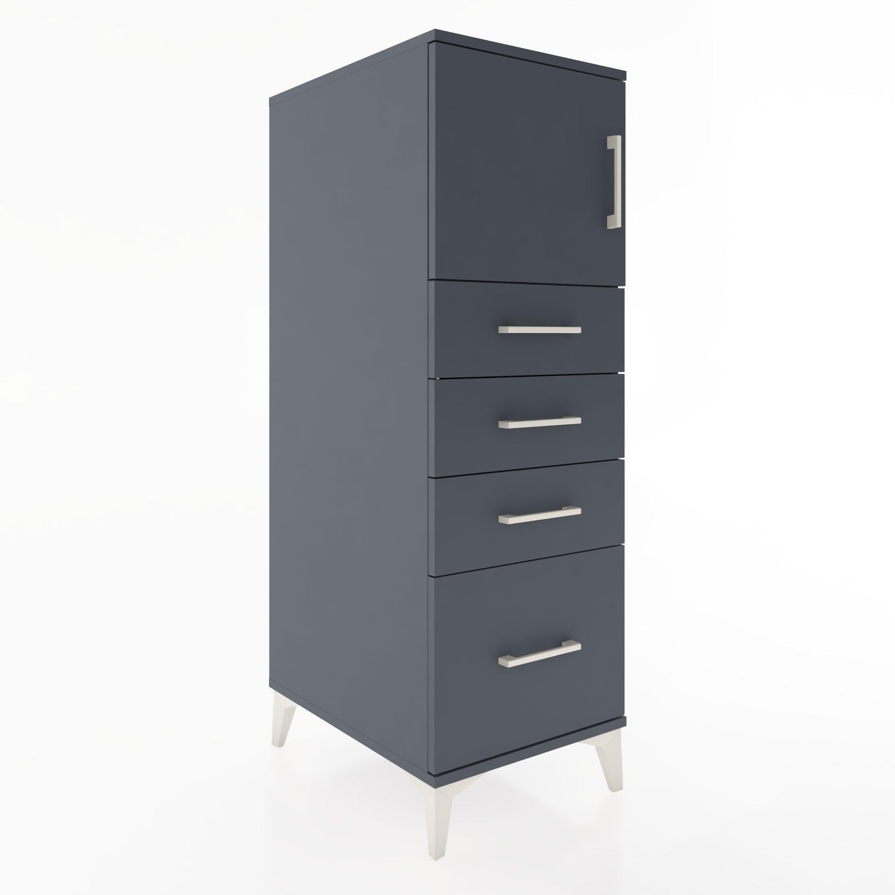 Woodntry Modular Cabinet Anthracite 44x30x122 cm with Doors and Drawers KC9-2