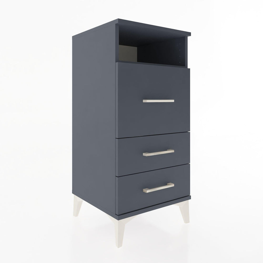 Woodntry Modular Nightstand Anthracite 44x44x84 cm with Drawers and Shelves CR9-2