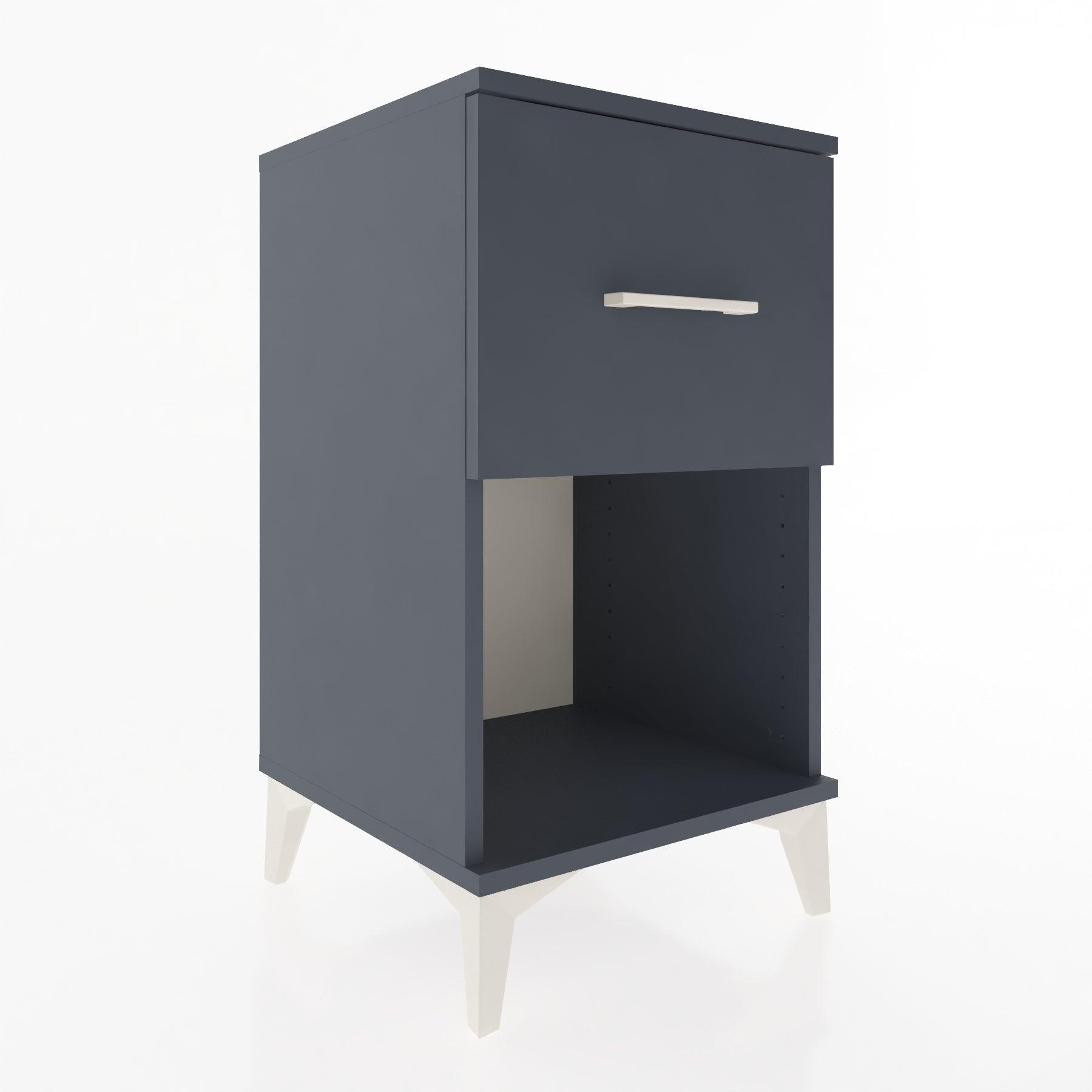 Woodntry Modular Nightstand Anthracite 44x44x68 cm with Drawers and Shelves CR9-2