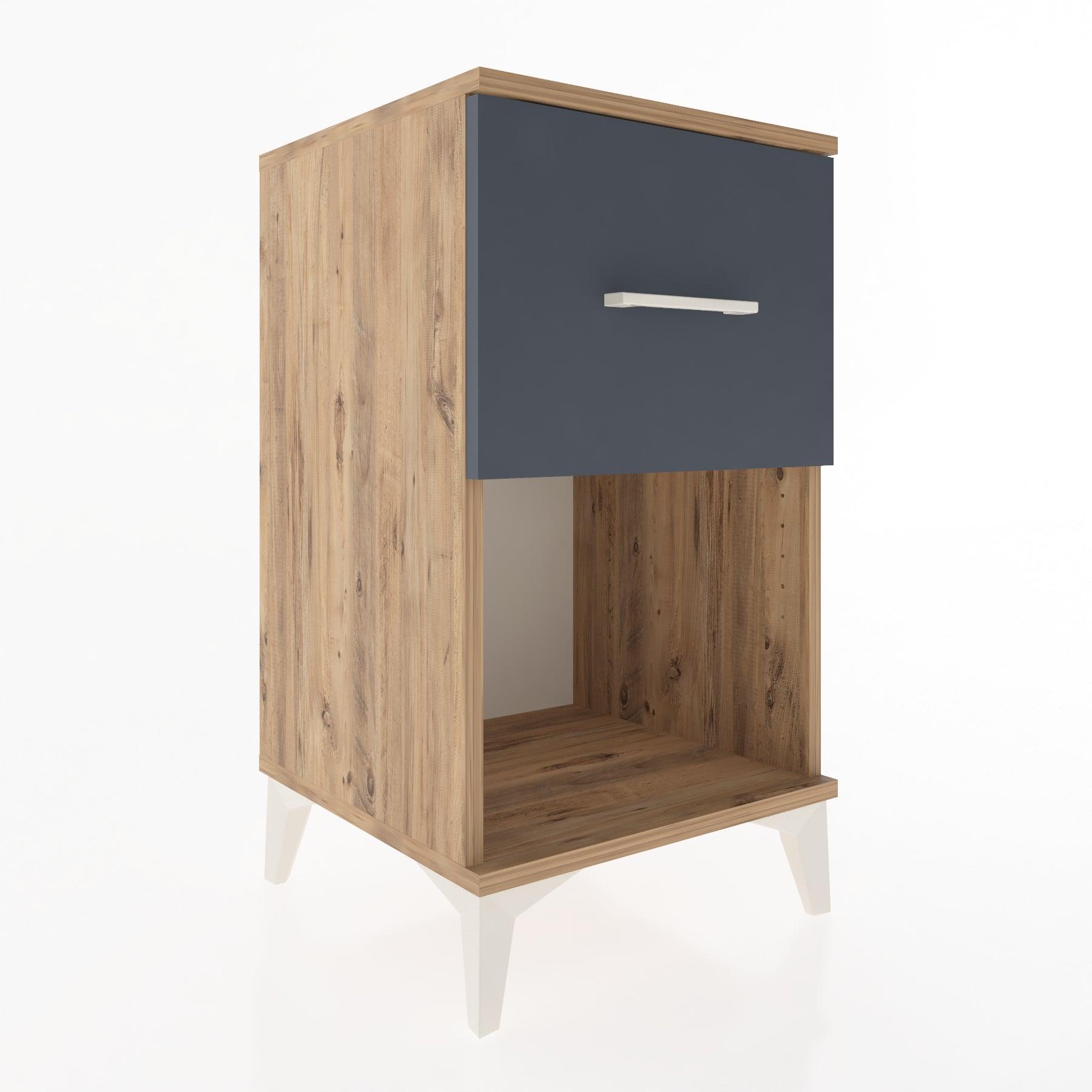 Woodntry Modular Nightstand Pine 44x44x68 cm with Drawers and Shelves CR9-3