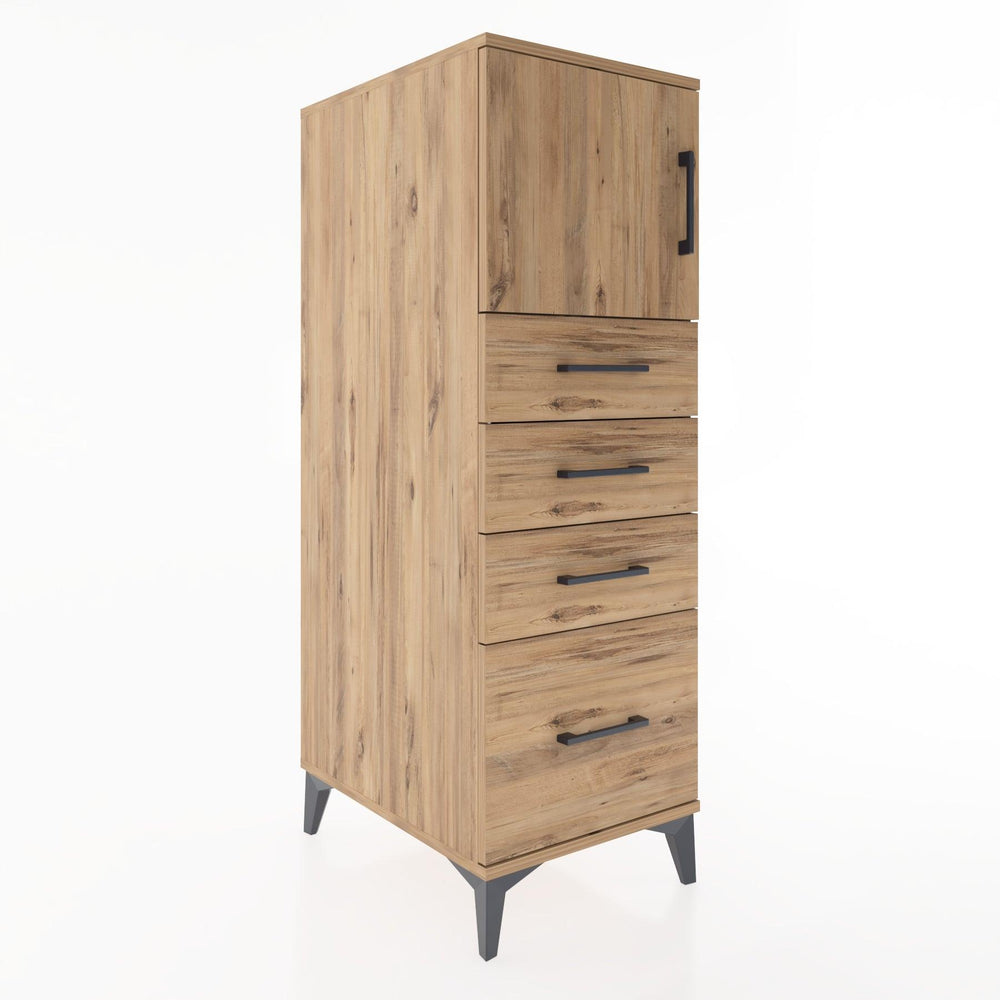 Woodntry Modular Cabinet Pine 44x30x122 cm with Doors and Drawers KC9-3