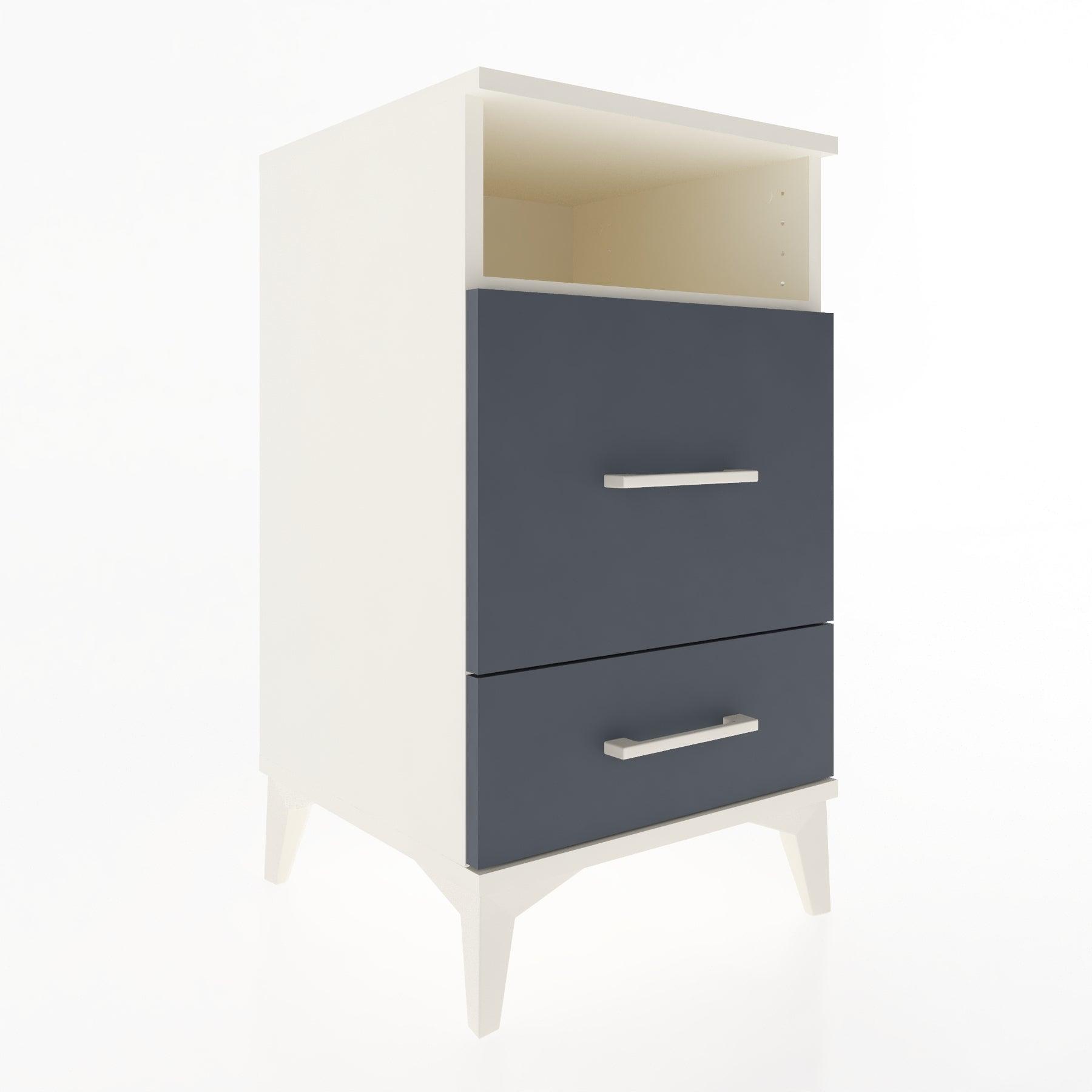 Woodntry Modular Nightstand Moonstone 44x44x68 cm with Drawer and Shelf CR10-1