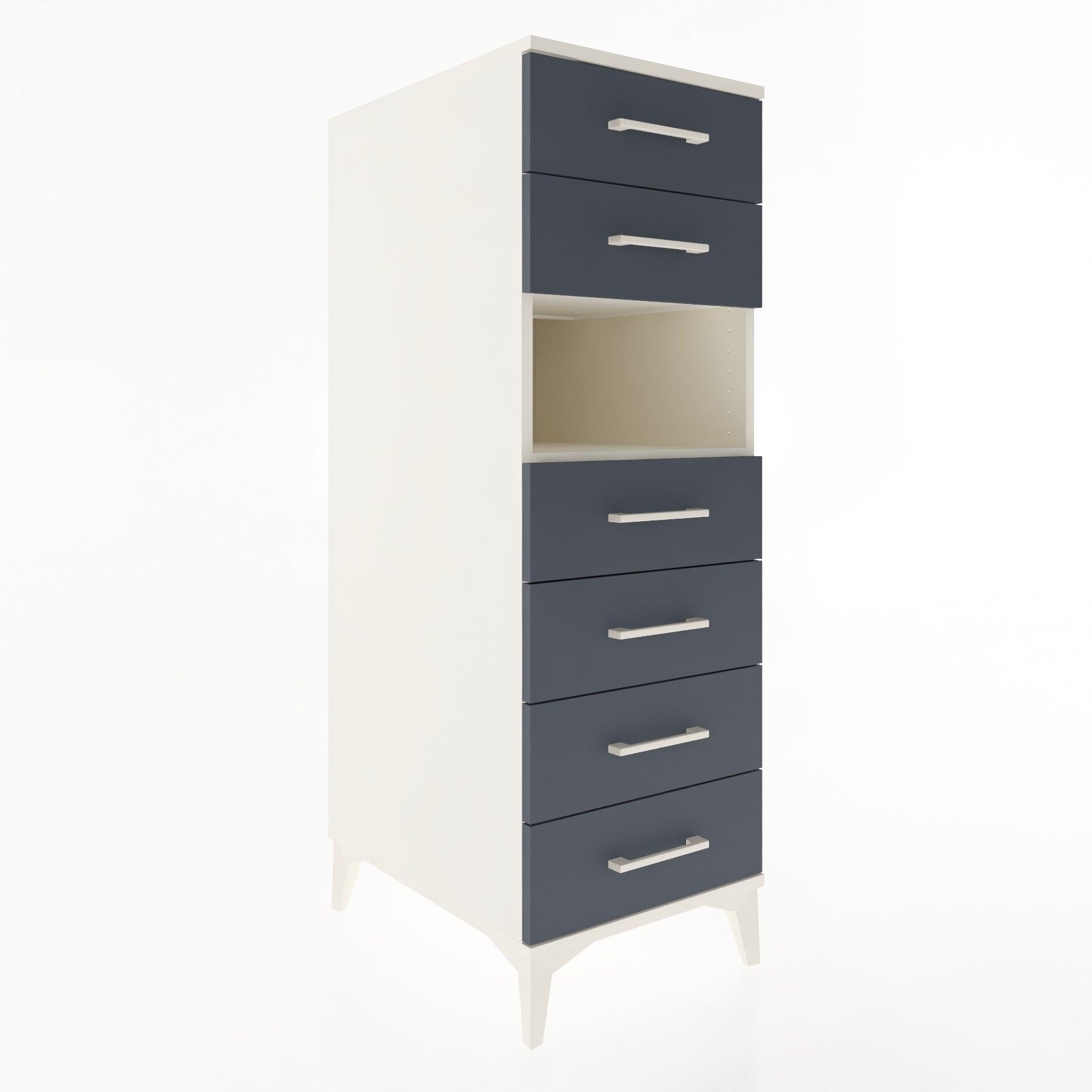 Woodntry Modular Cabinet Moonstone 44x30x122 cm with Drawers and Shelves CR60-1