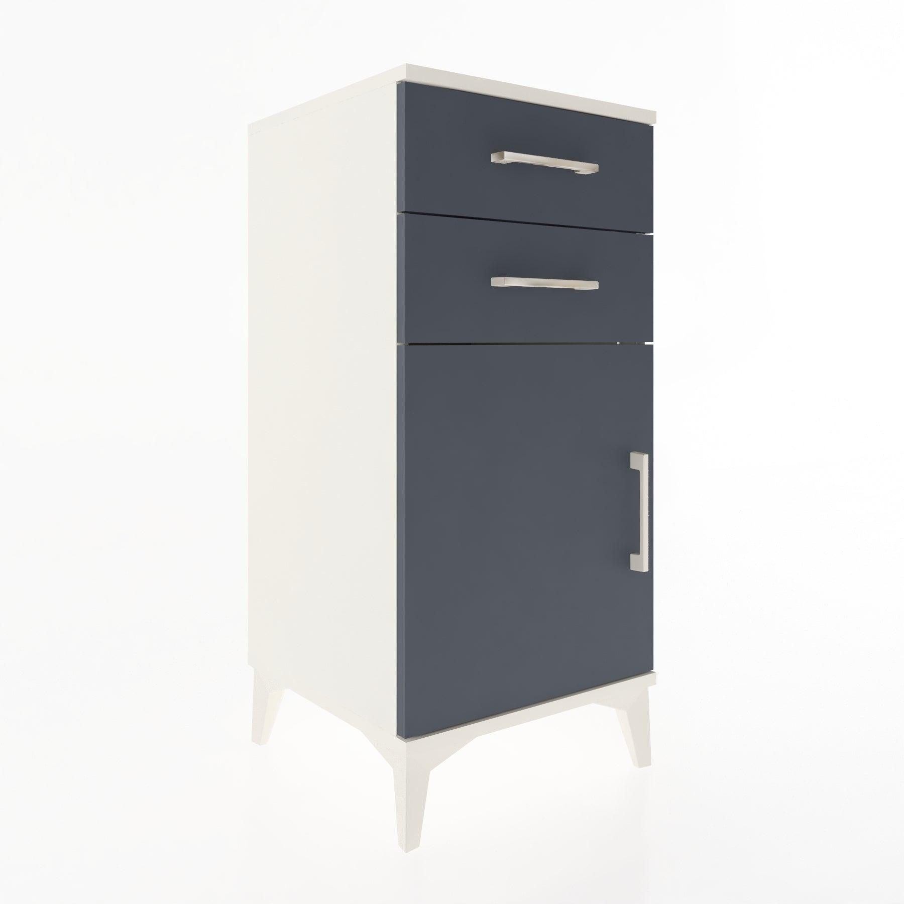 Woodntry Modular Nightstand Moonstone 44x44x84 cm with Cover and Drawer KC32-1