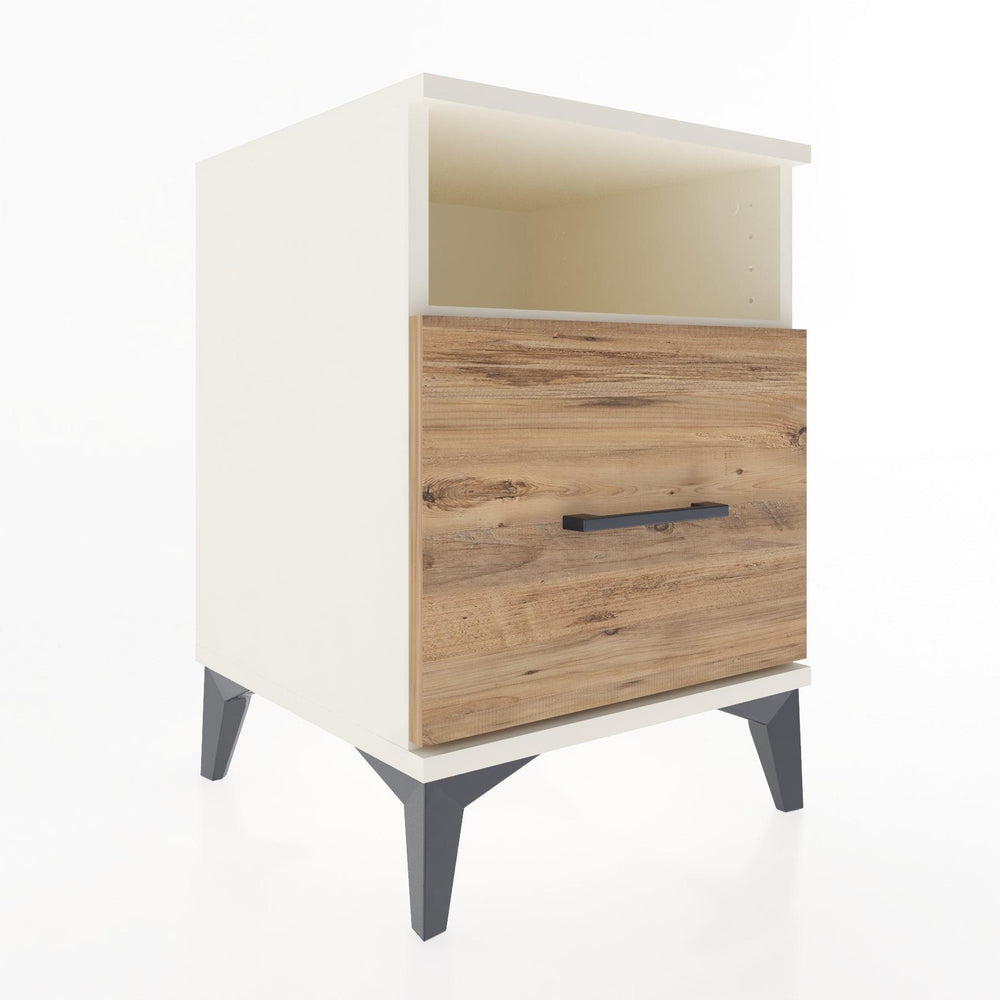 Woodntry Modular Nightstand Moonstone 44x44x52 cm with Drawer and Shelf CR10-1