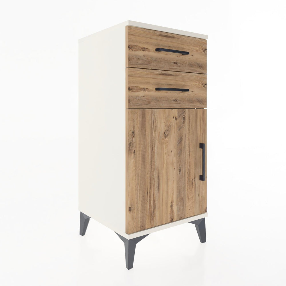 Woodntry Modular Nightstand Moonstone 44x44x84 cm with Cover and Drawer KC32-1