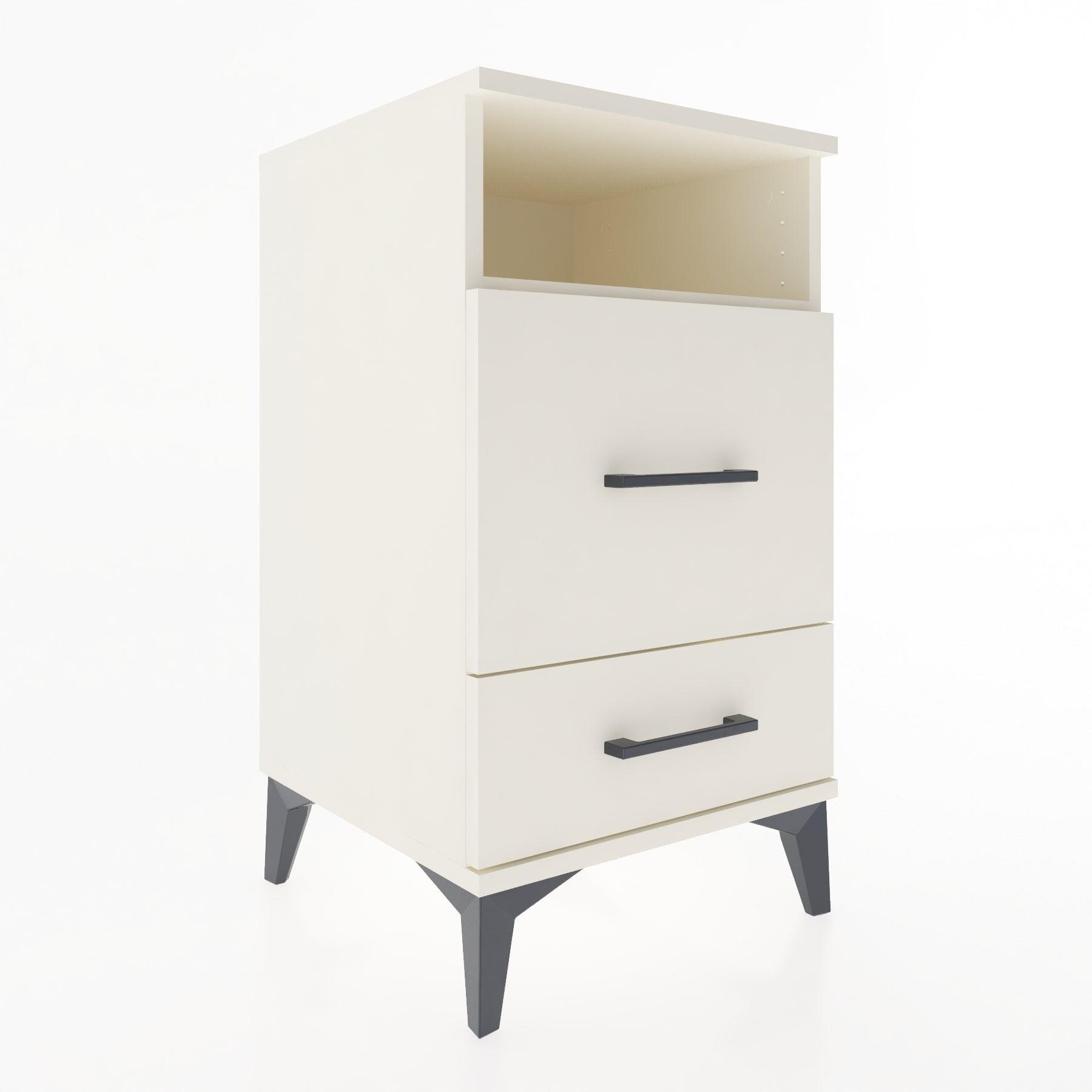 Woodntry Modular Nightstand Moonstone 44x44x68 cm with Drawer and Shelf CR10-1