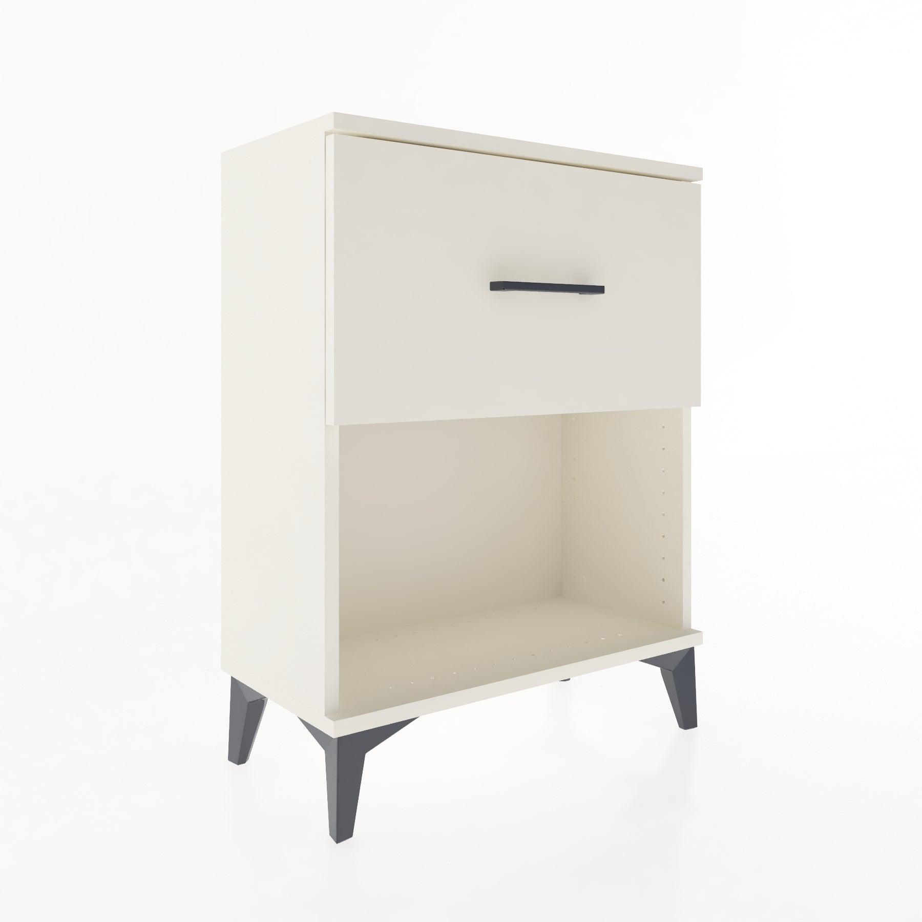Woodntry Modular Nightstand Moonstone 60x30x68 cm with Drawer and Shelf CR10-1