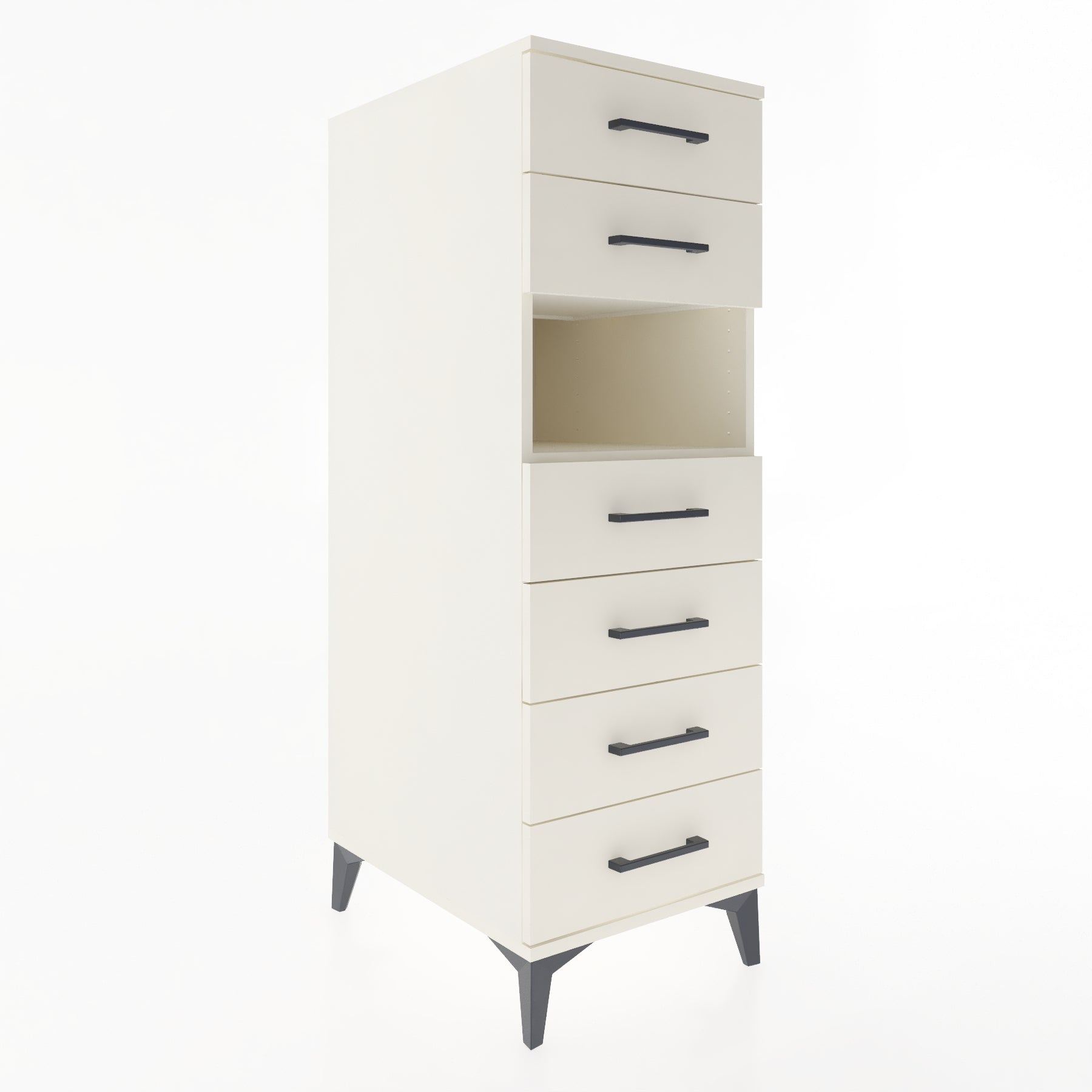 Woodntry Modular Cabinet Moonstone 44x59x122 cm with Drawers and Shelves CR60-1