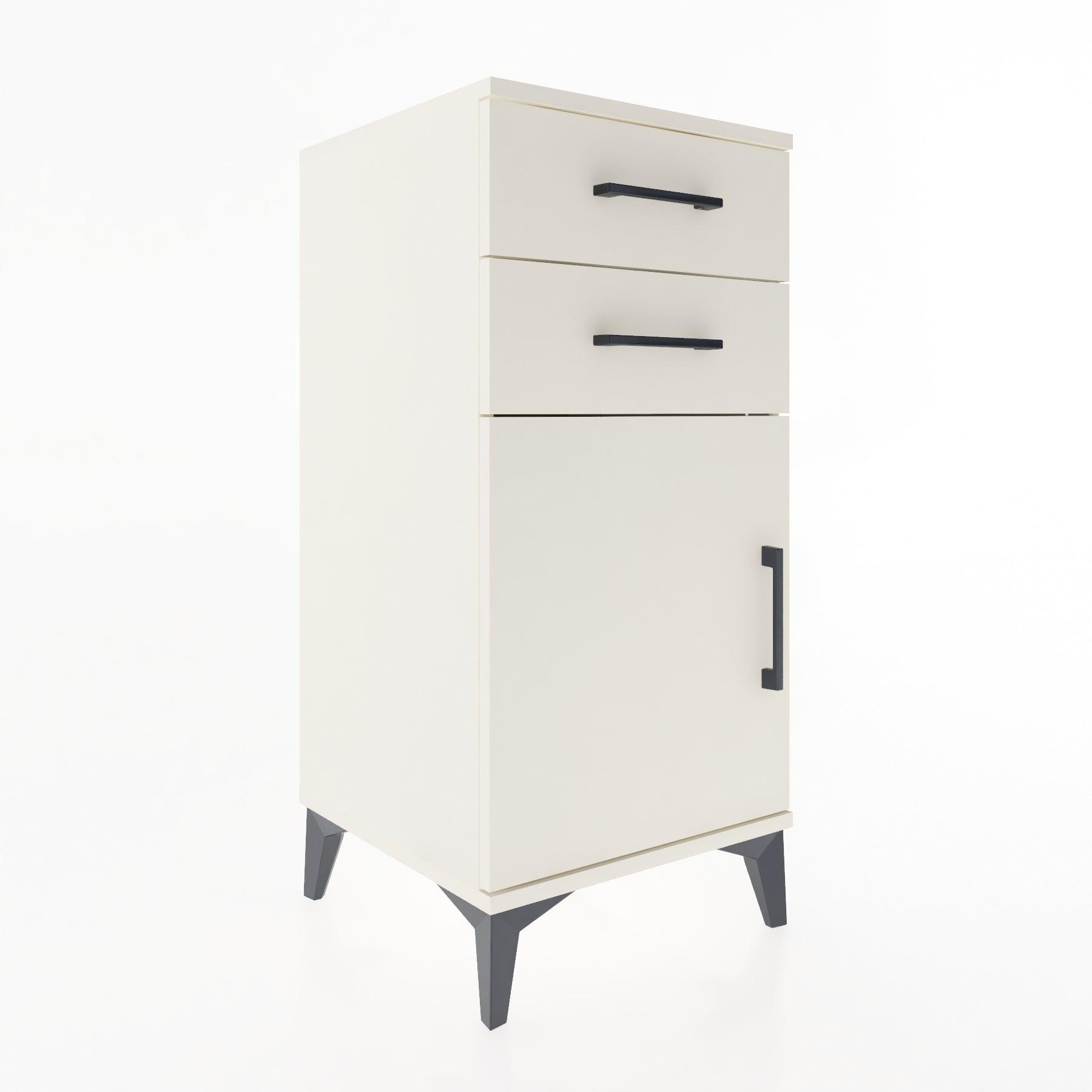 Woodntry Modular Nightstand Moonstone 44x44x84 cm with Cover and Drawer KC32-1