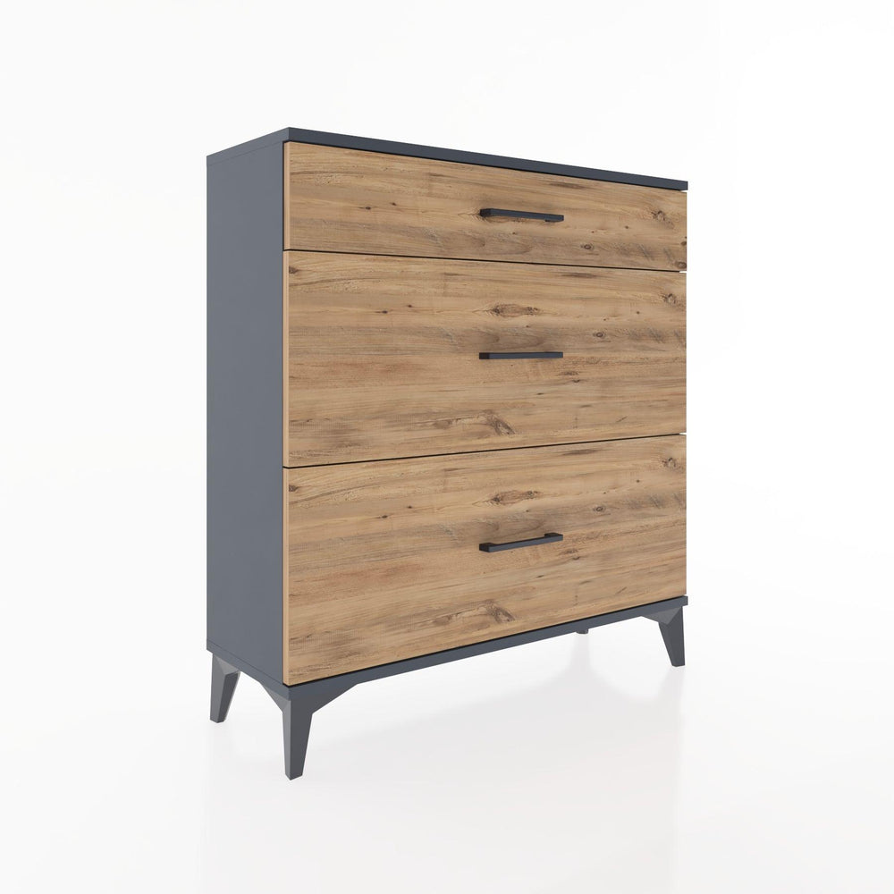 Woodntry Modüler Şifonyer Antrasit 88x30x84 cm Çekmeceli C10-2