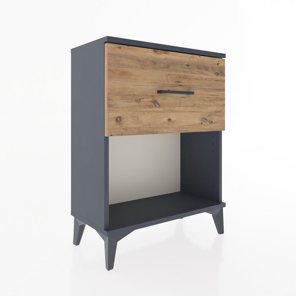 Woodntry Modular Nightstand Anthracite 60x30x68 cm with Drawer and Shelf CR10-2