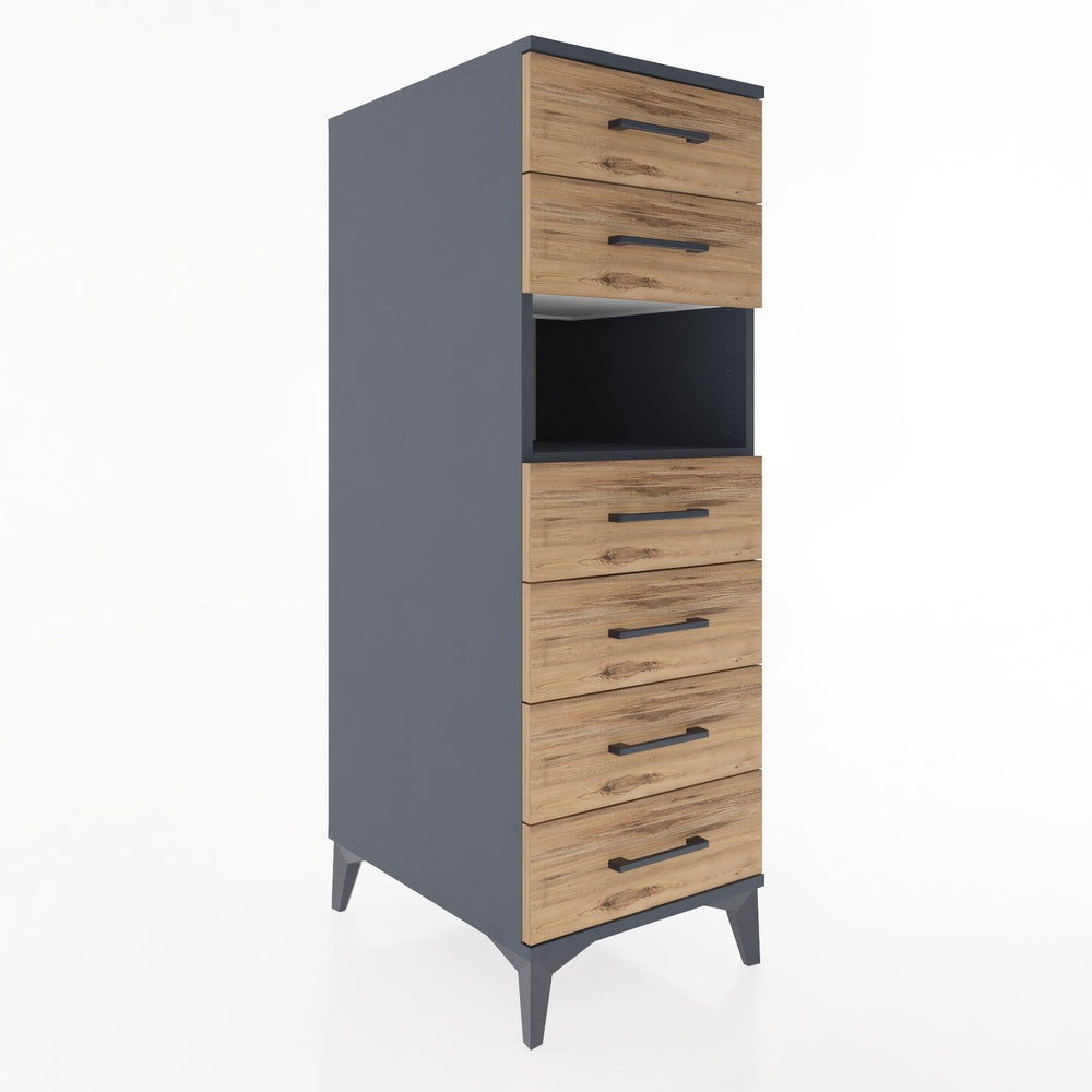 Woodntry Modular Cabinet Anthracite 44x30x122 cm with Drawers and Shelves CR60-2