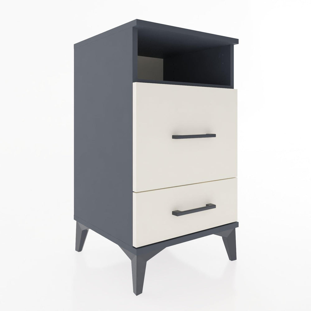 Woodntry Modular Nightstand Anthracite 44x44x68 cm with Drawers and Shelves CR10-2