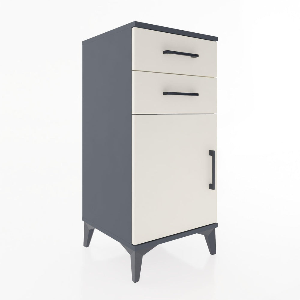 Woodntry Modular Nightstand Anthracite 44x44x84 cm with Cover and Drawer KC32-2