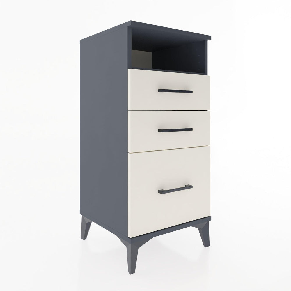 Woodntry Modular Nightstand Anthracite 44x44x84 cm with Drawers and Shelves CR10-2