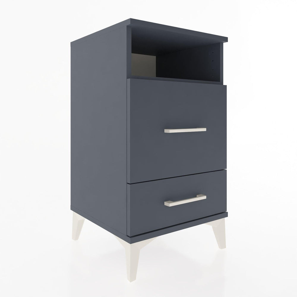 Woodntry Modular Nightstand Anthracite 44x44x68 cm with Drawers and Shelves CR10-2