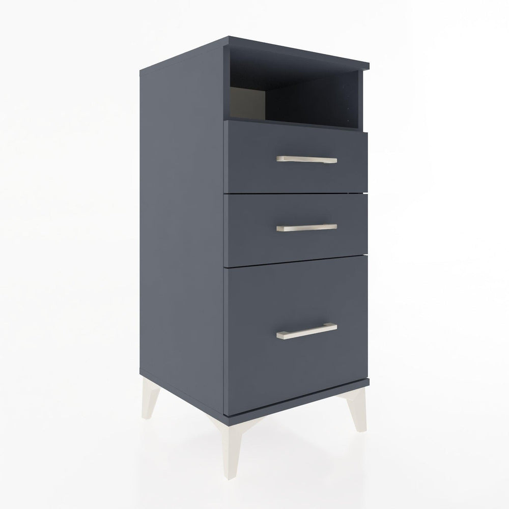 Woodntry Modular Nightstand Anthracite 44x44x84 cm with Drawers and Shelves CR10-2