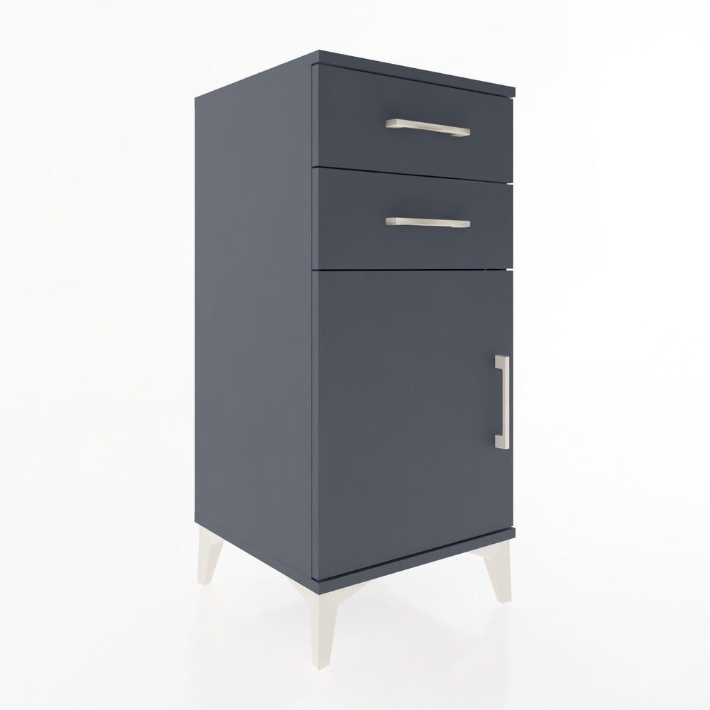 Woodntry Modular Nightstand Anthracite 44x44x84 cm with Cover and Drawer KC32-2